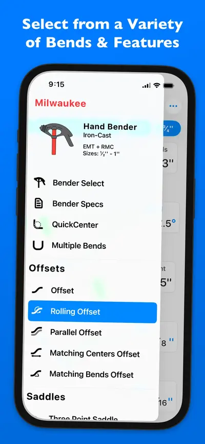 QuickBend: Conduit Bending app store screenshot 1 — Productivity (iOS)