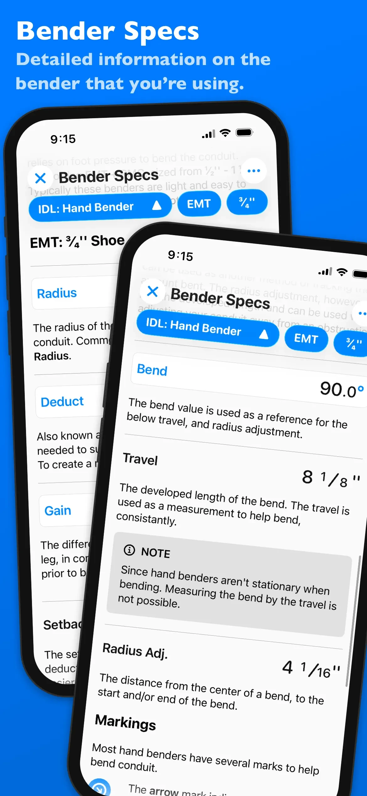 QuickBend: Conduit Bending app store screenshot 3 — Productivity (iOS)