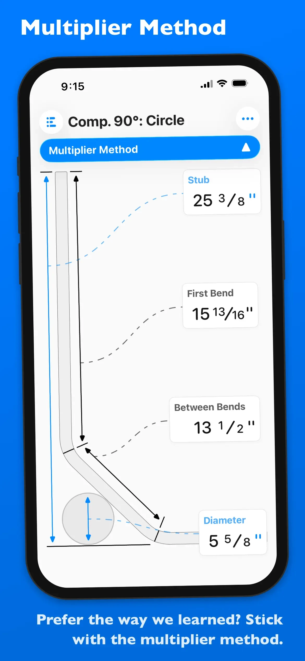 QuickBend: Conduit Bending app store screenshot 8 — Productivity (iOS)