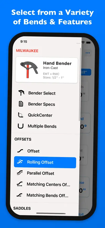 QuickBend: Conduit Bending app store screenshot 1 — Productivity (iOS)