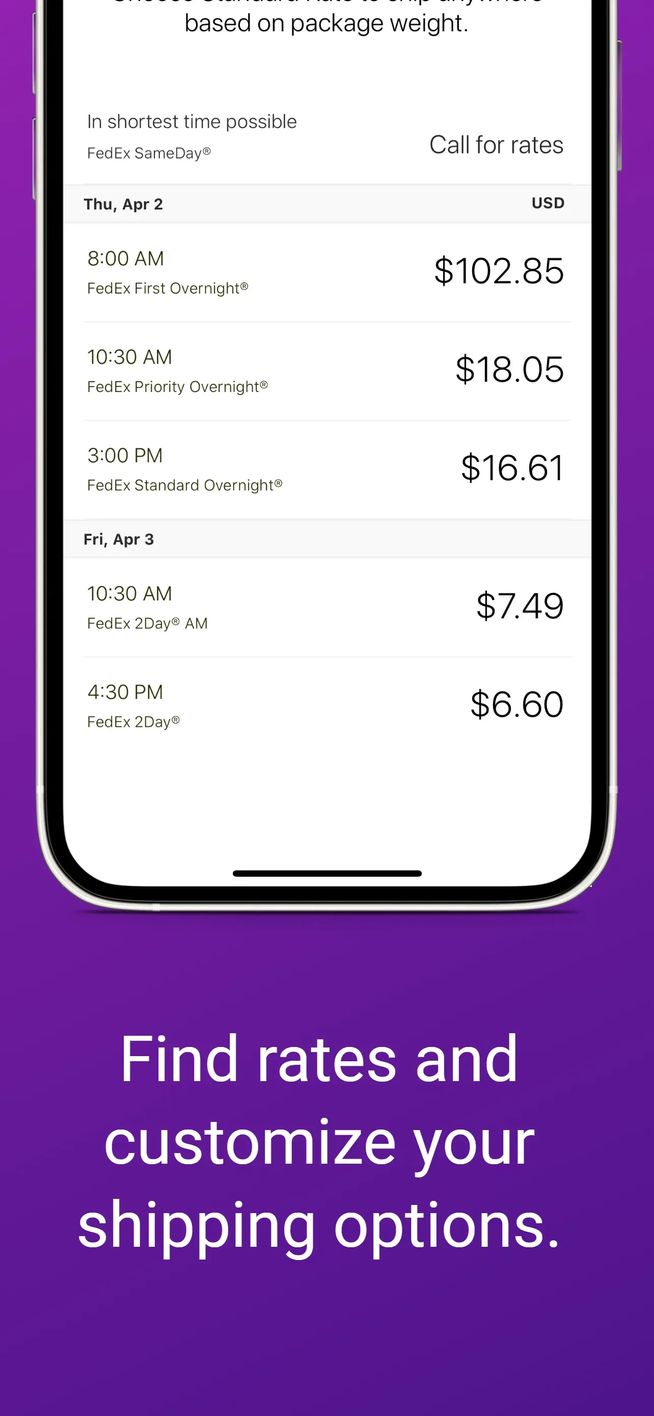 FedEx Mobile app store screenshot 6 — Business (iOS)