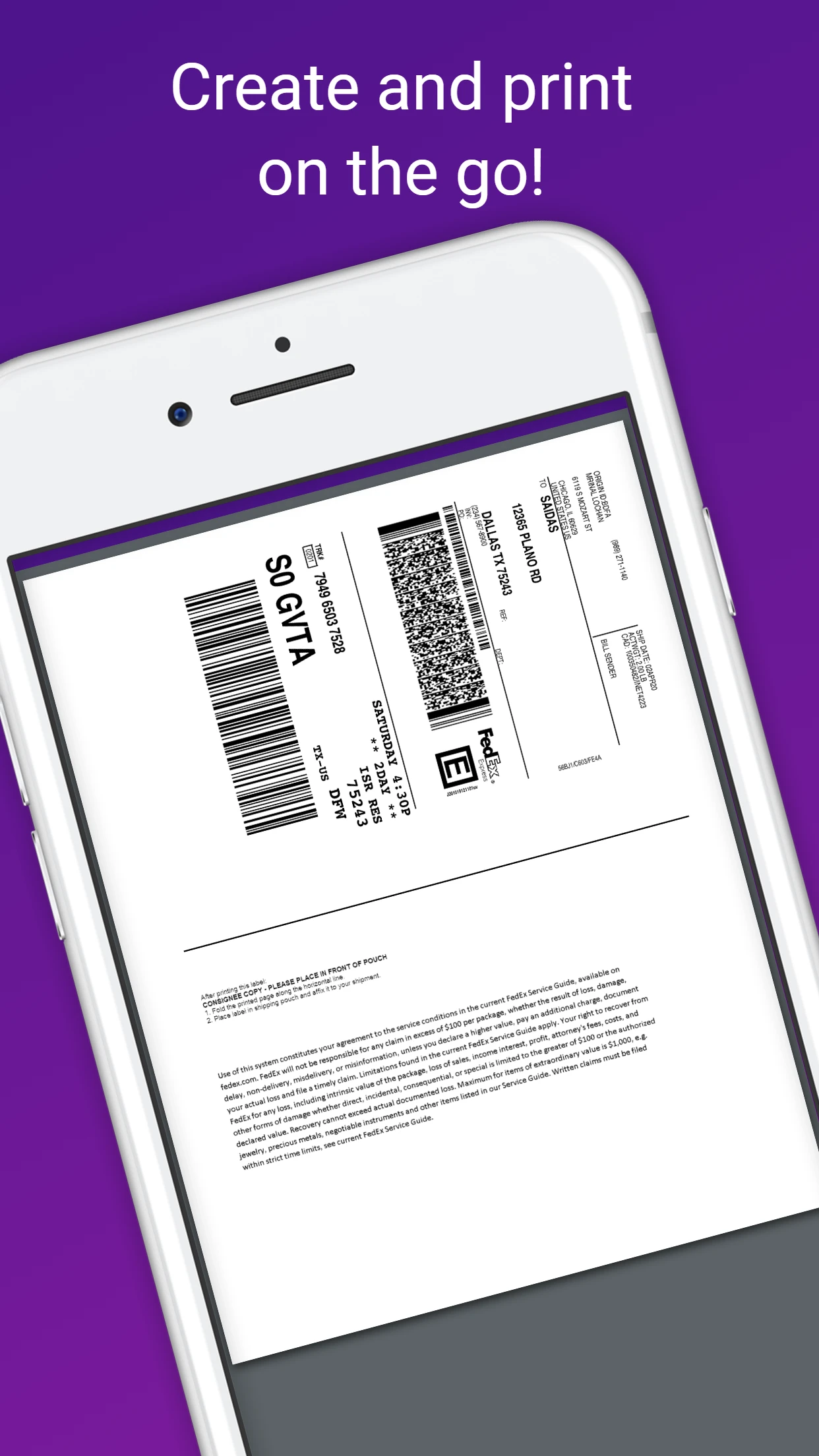 FedEx Mobile app store screenshot 7 — Business (iOS)