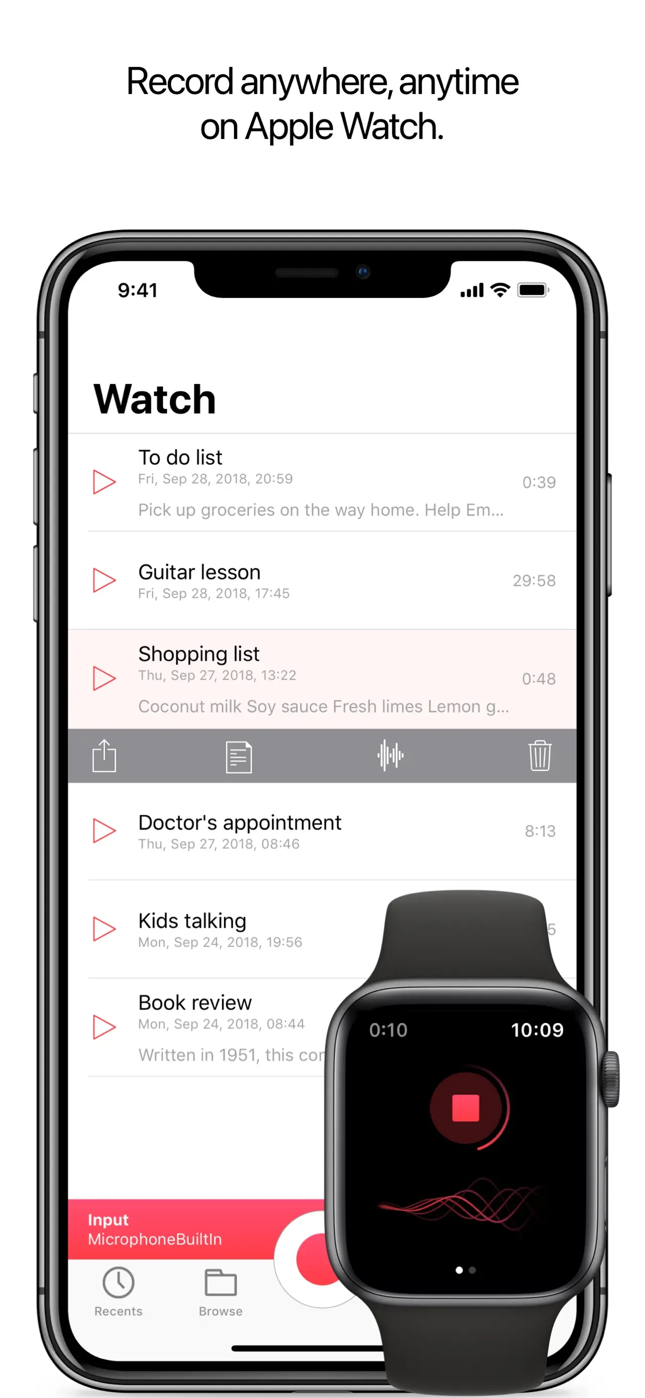 Just Press Record app store screenshot 2 — Utilities (iOS)