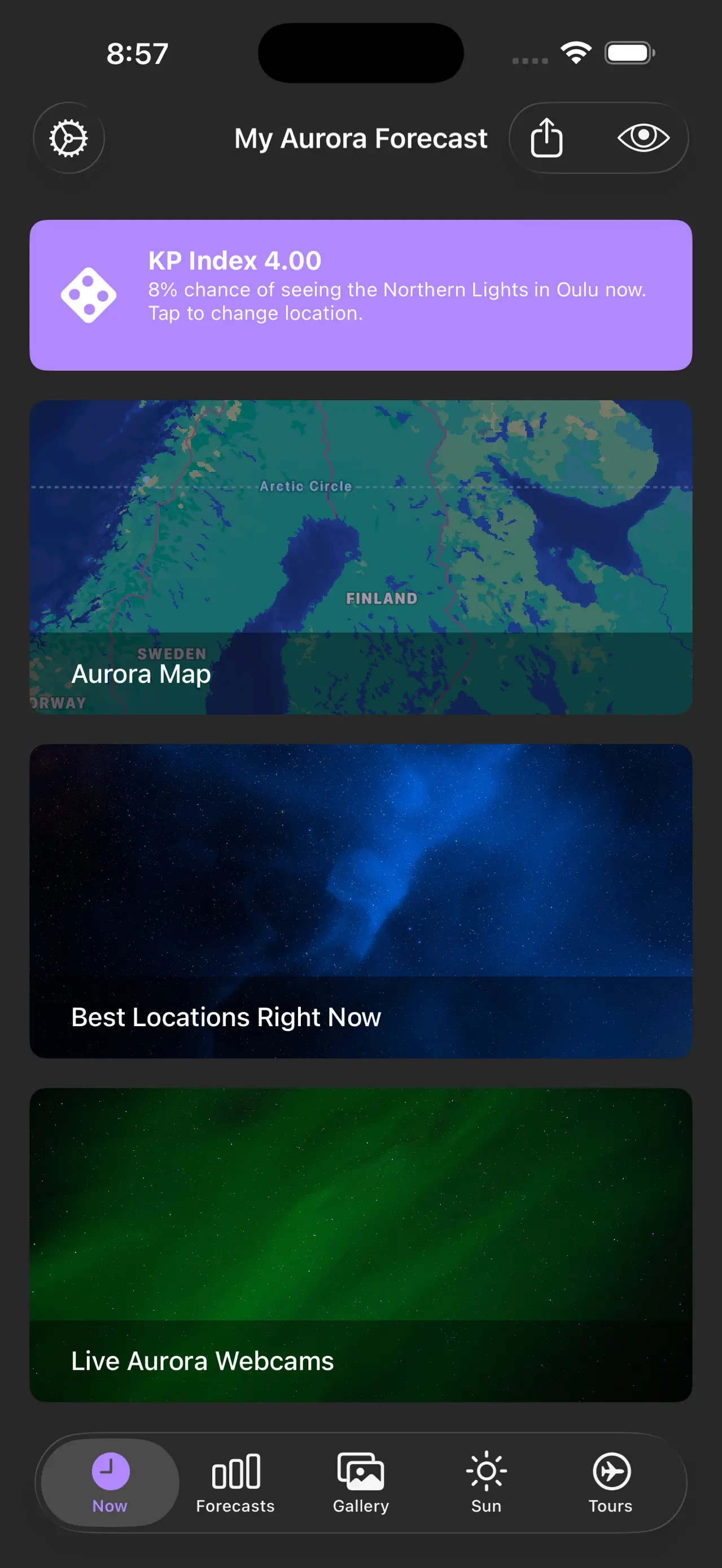 My Aurora Forecast Pro app store screenshot 1 — Weather (iOS)