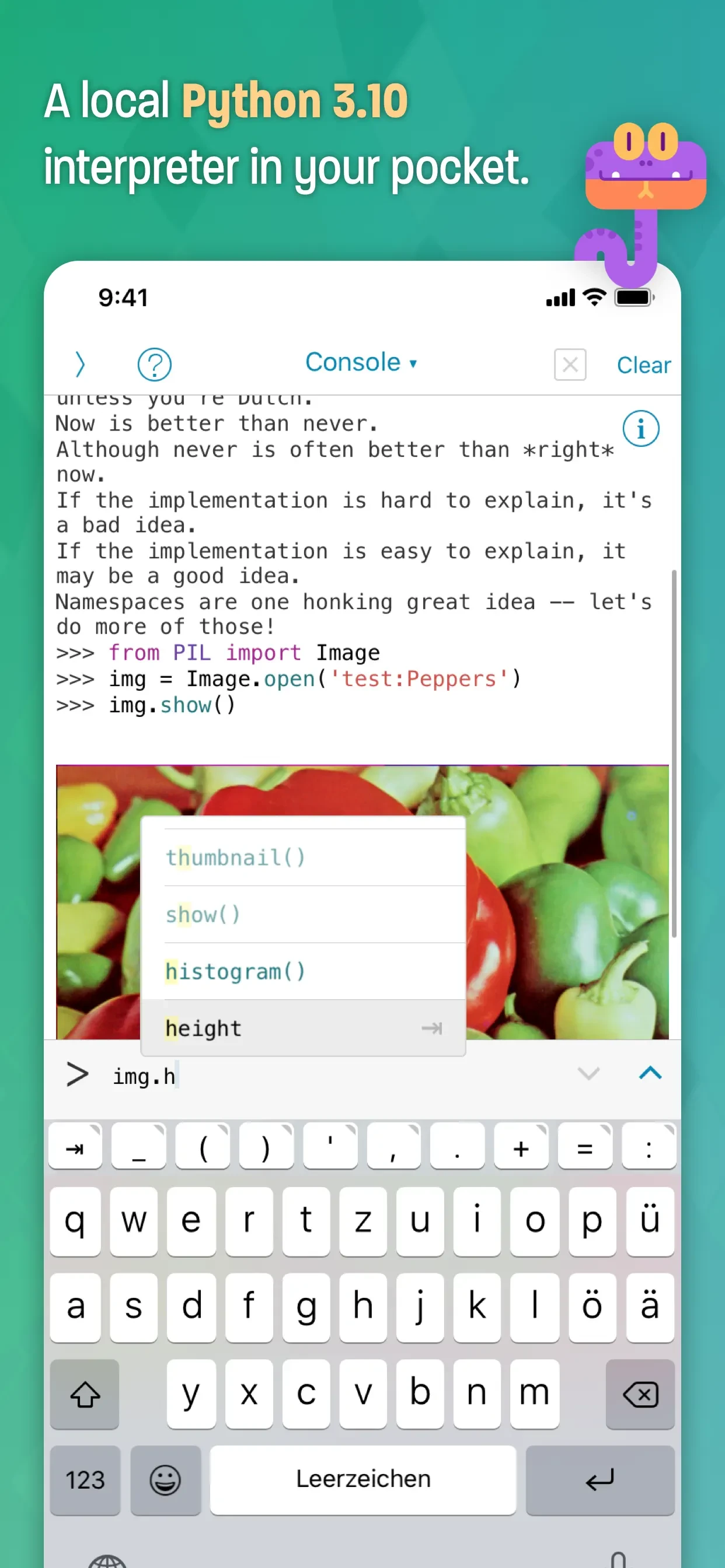 Pythonista 3 app store screenshot 1 — Productivity (iOS)