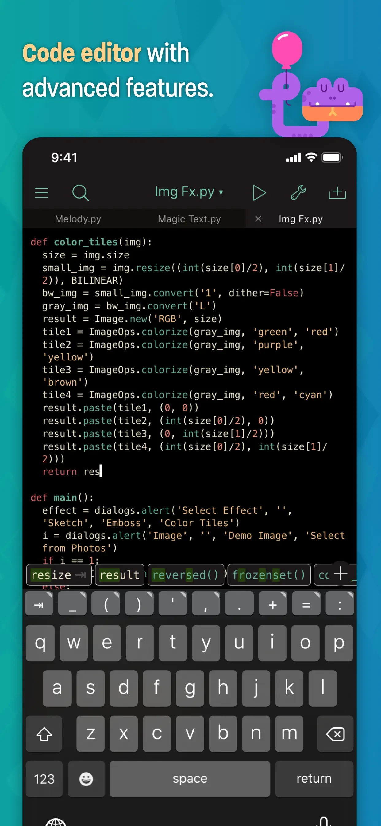 Pythonista 3 app store screenshot 3 — Productivity (iOS)