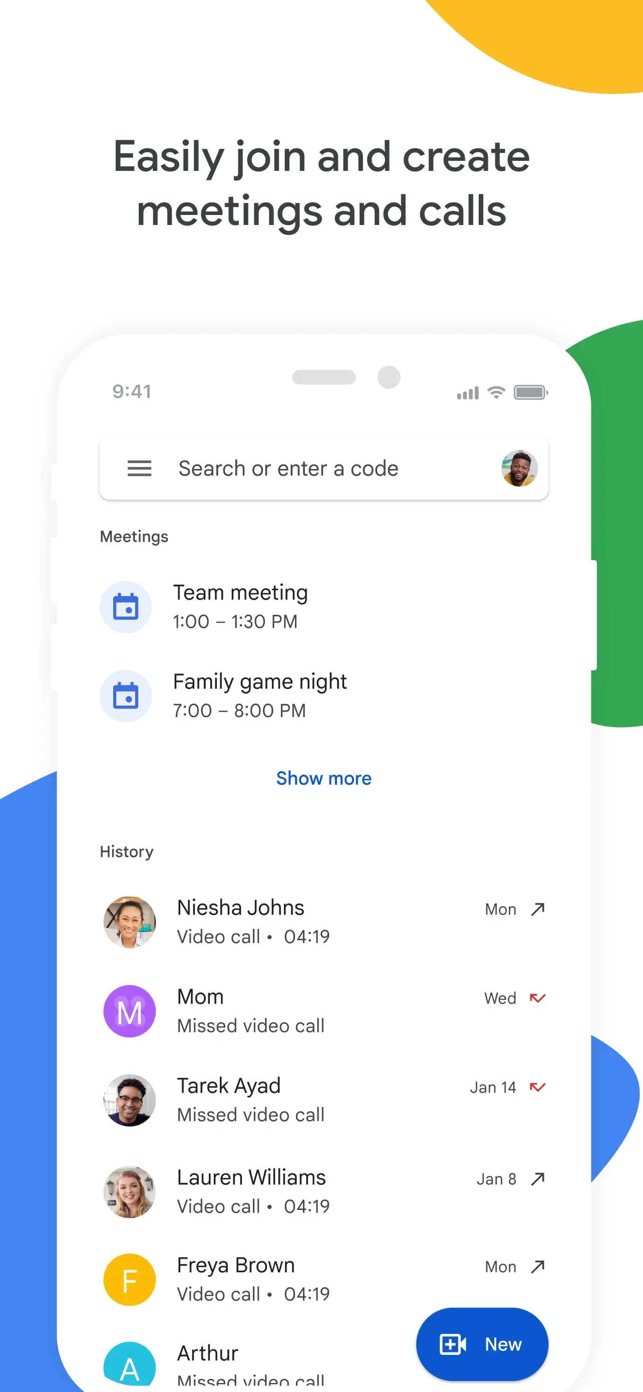 Google Meet app store screenshot 1 — Social Networking (iOS)