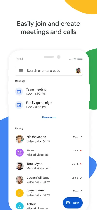 Google Meet app store screenshot 1 — Social Networking (iOS)