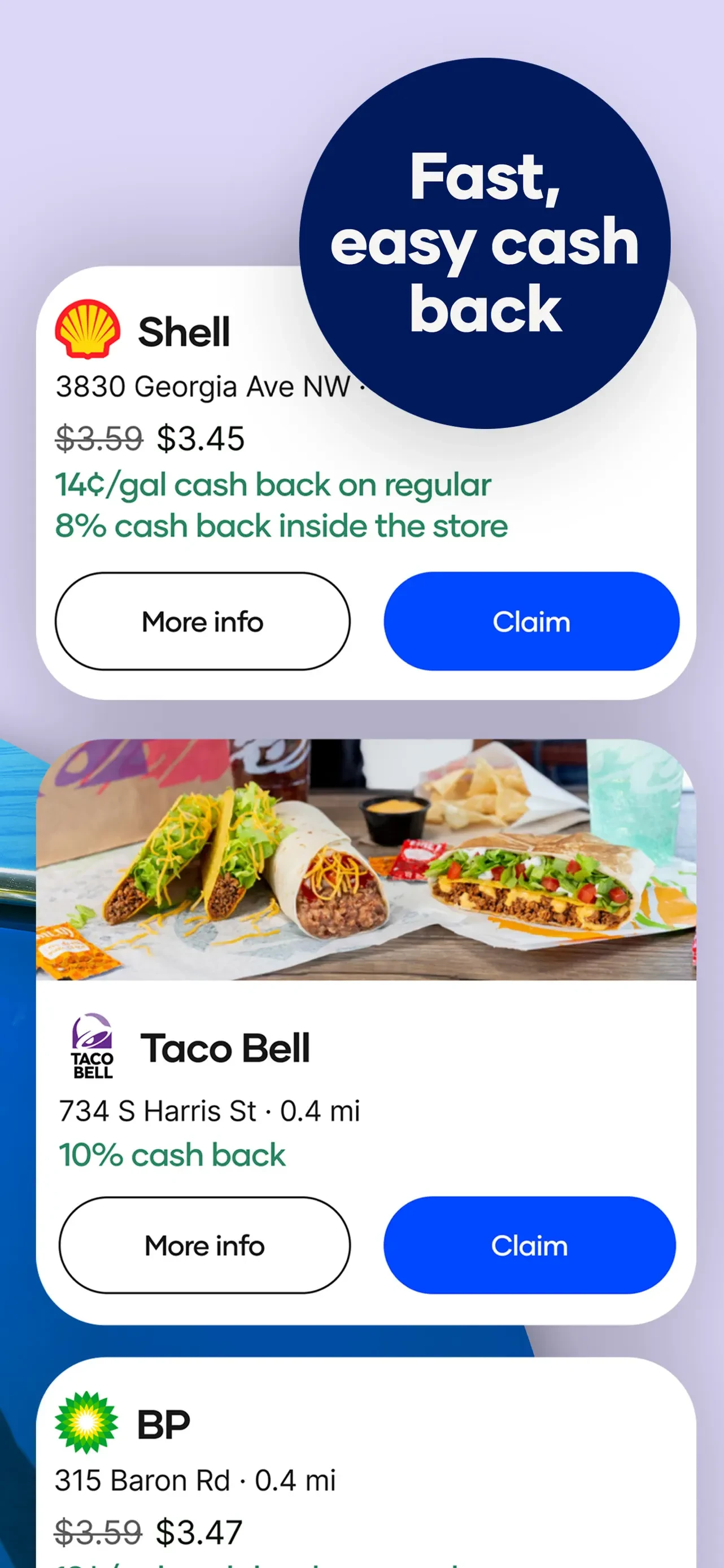 Upside: Gas & Food Cash Back app store screenshot 2 — Travel (iOS)