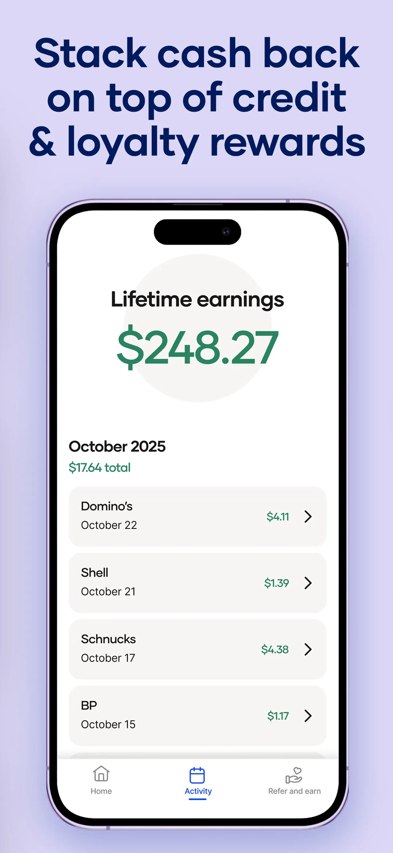 Upside: Gas & Food Cash Back app store screenshot 3 — Travel (iOS)