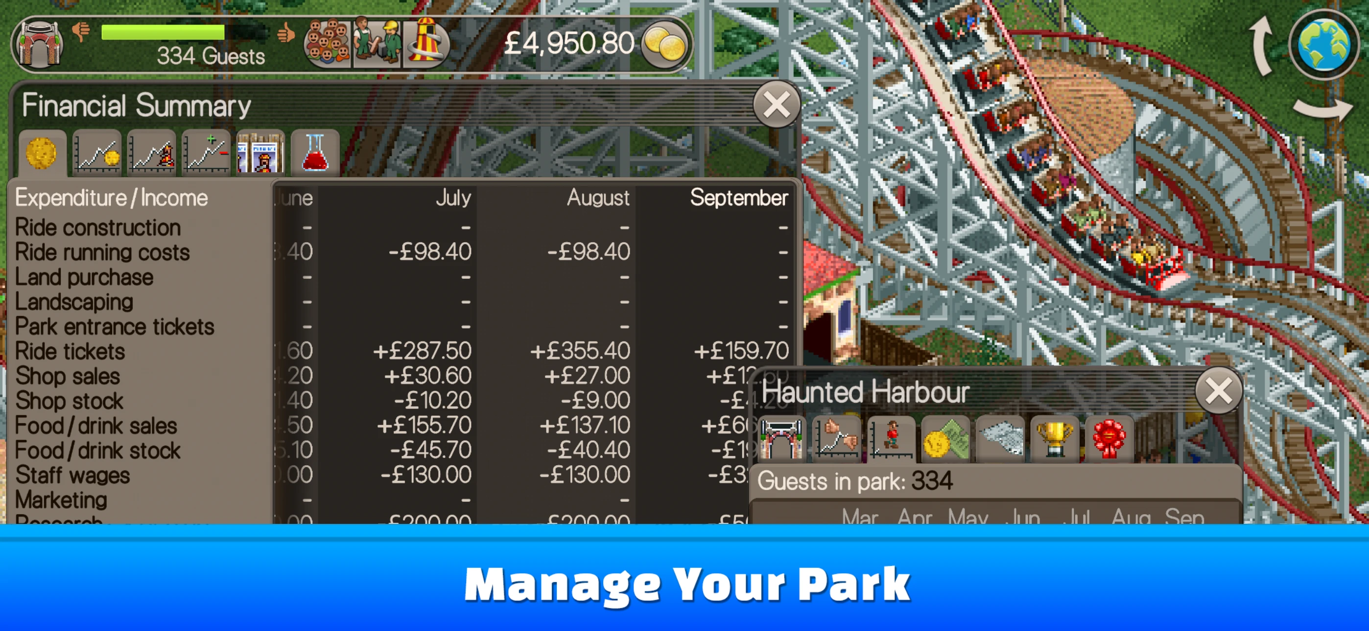 RollerCoaster Tycoon® Classic app store screenshot 4 — Games (iOS)