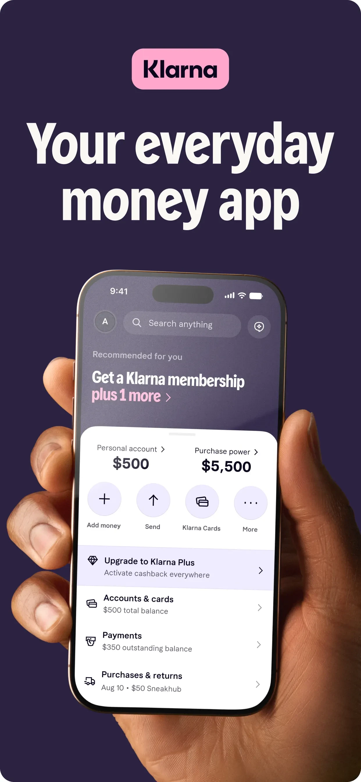 Klarna: Smarter everyday money app store screenshot 1 — Unknown (iOS)