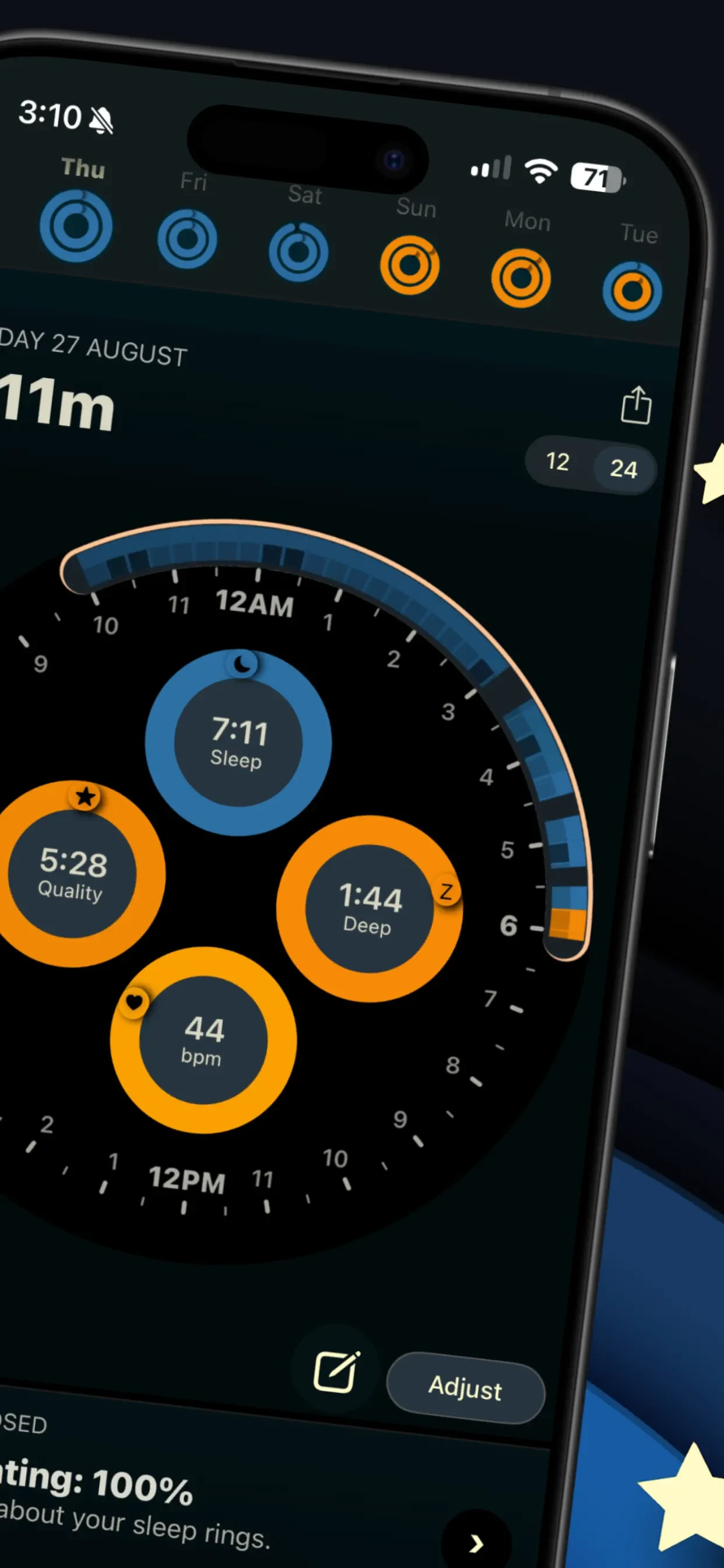 AutoSleep: Watch Sleep Tracker app store screenshot 3 — Health & Fitness (iOS)