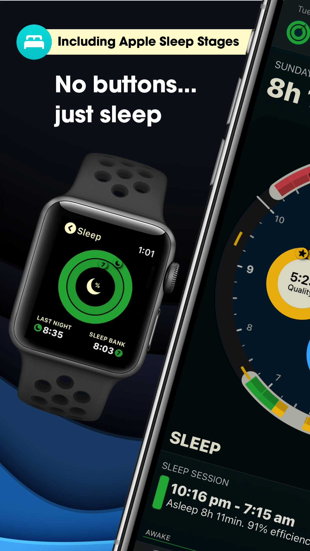 AutoSleep: Watch Sleep Tracker app store screenshot 2 — Health & Fitness (iOS)