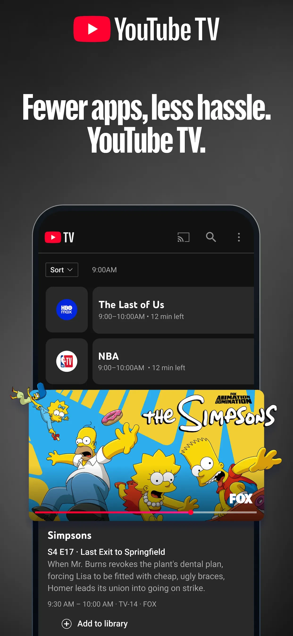YouTube TV app store screenshot 1 — Entertainment (iOS)