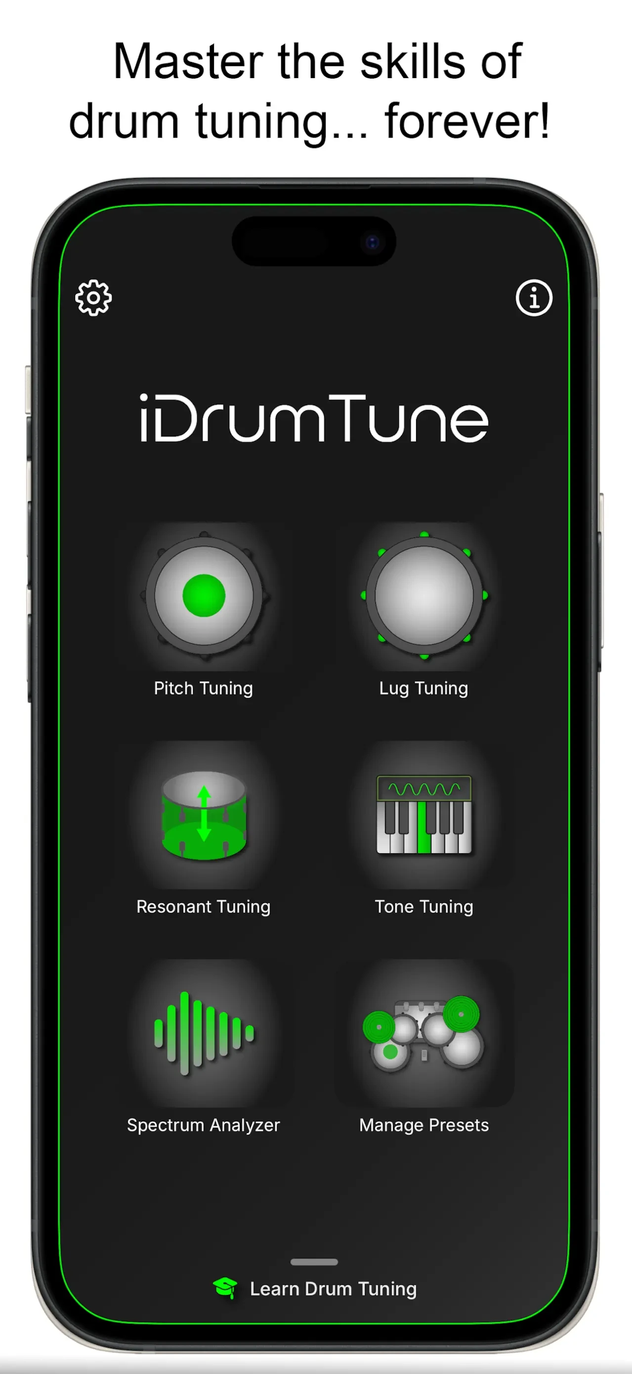iDrumTune Precision Drum Tuner app store screenshot 1 — Unknown (iOS)
