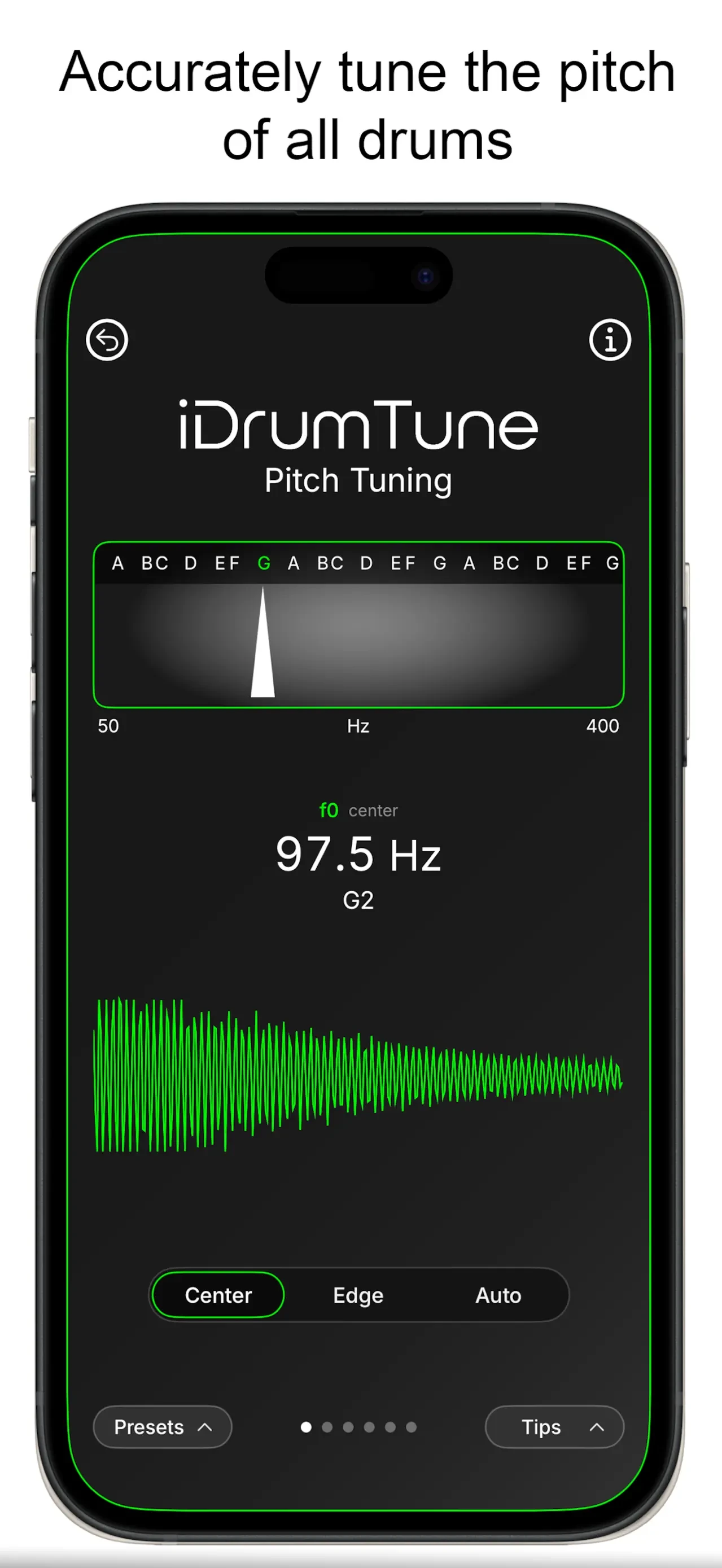 iDrumTune Precision Drum Tuner app store screenshot 2 — Unknown (iOS)