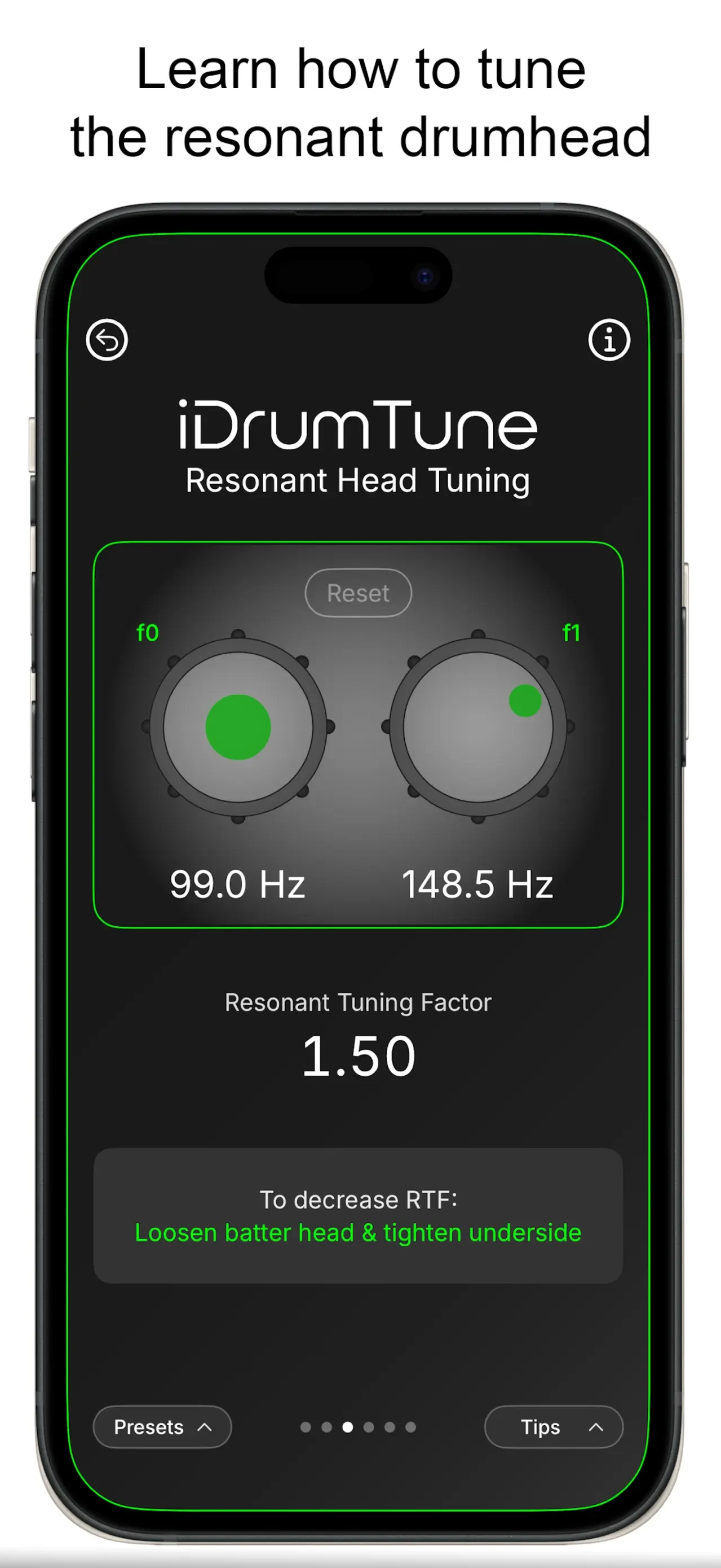 iDrumTune Precision Drum Tuner app store screenshot 4 — Unknown (iOS)