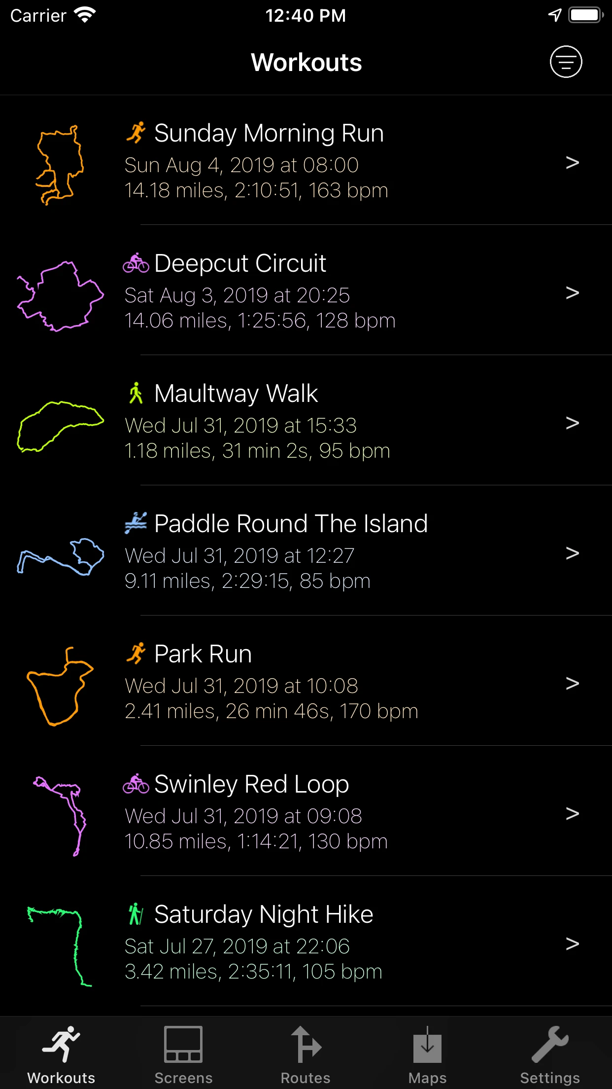WorkOutDoors app store screenshot 3 — Health & Fitness (iOS)