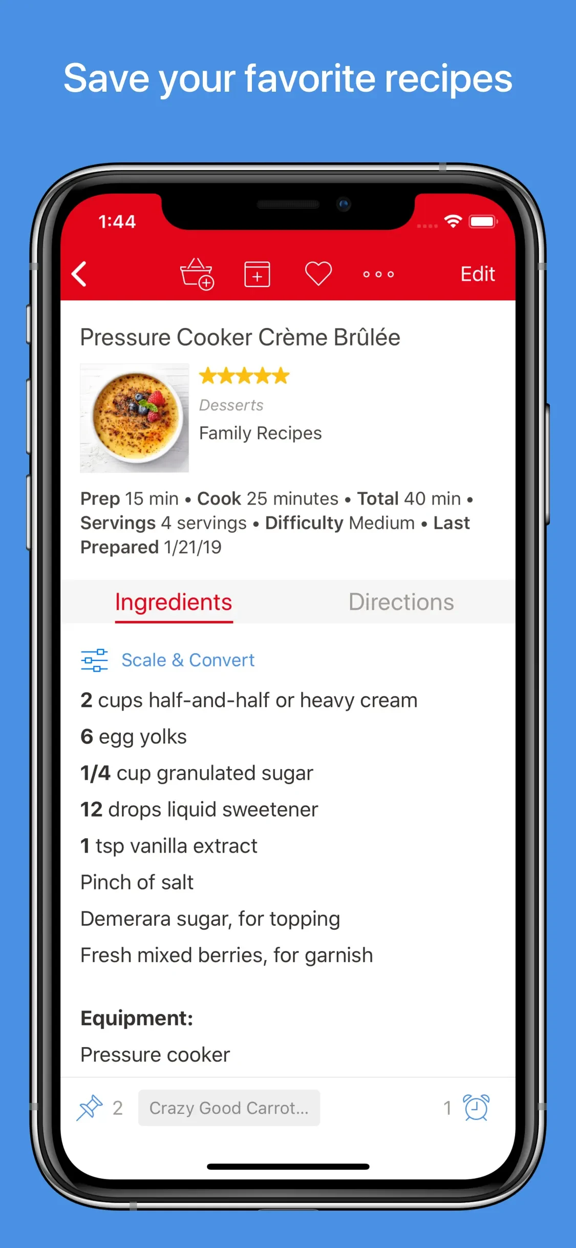 Paprika Recipe Manager 3 app store screenshot 2 — Food & Drink (iOS)