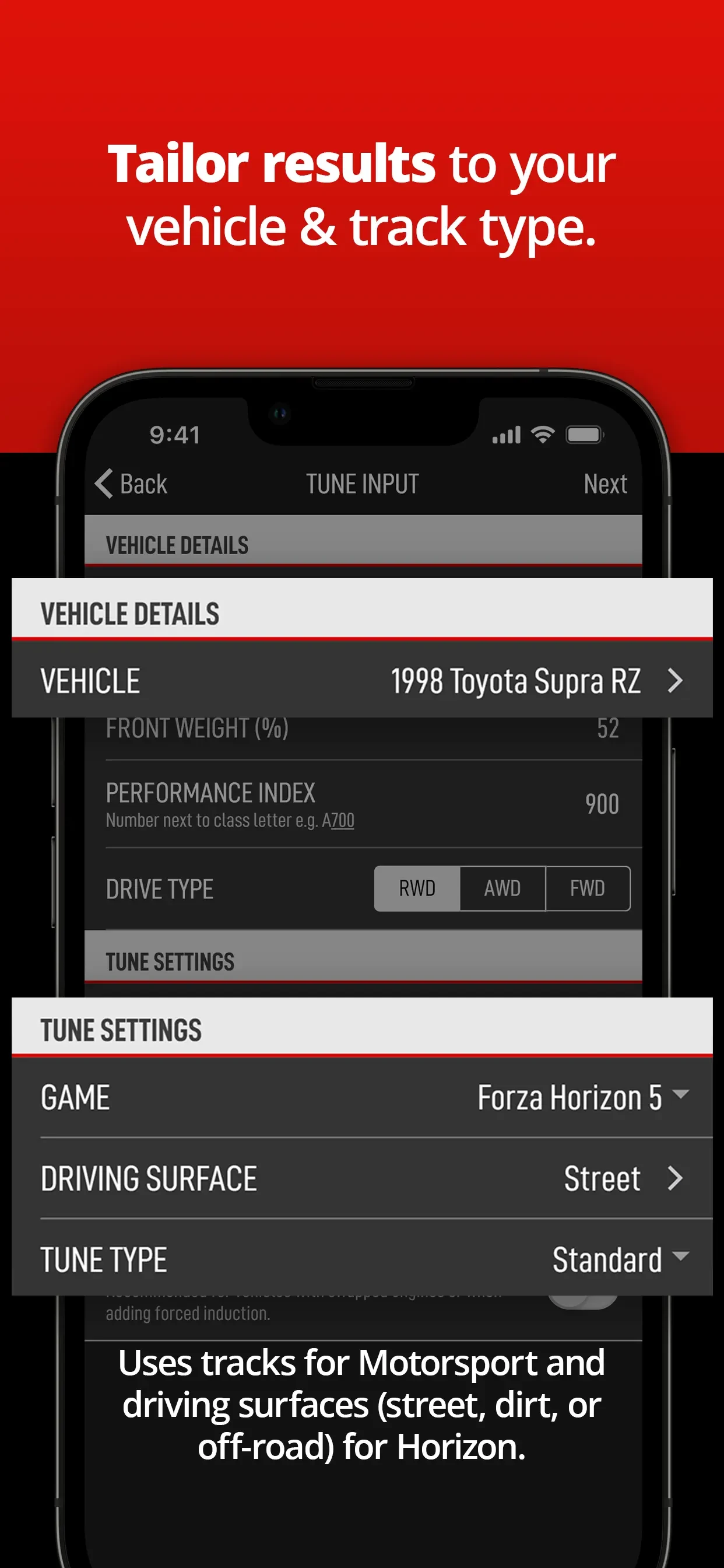 ForzaTune Pro app store screenshot 4 — Utilities (iOS)