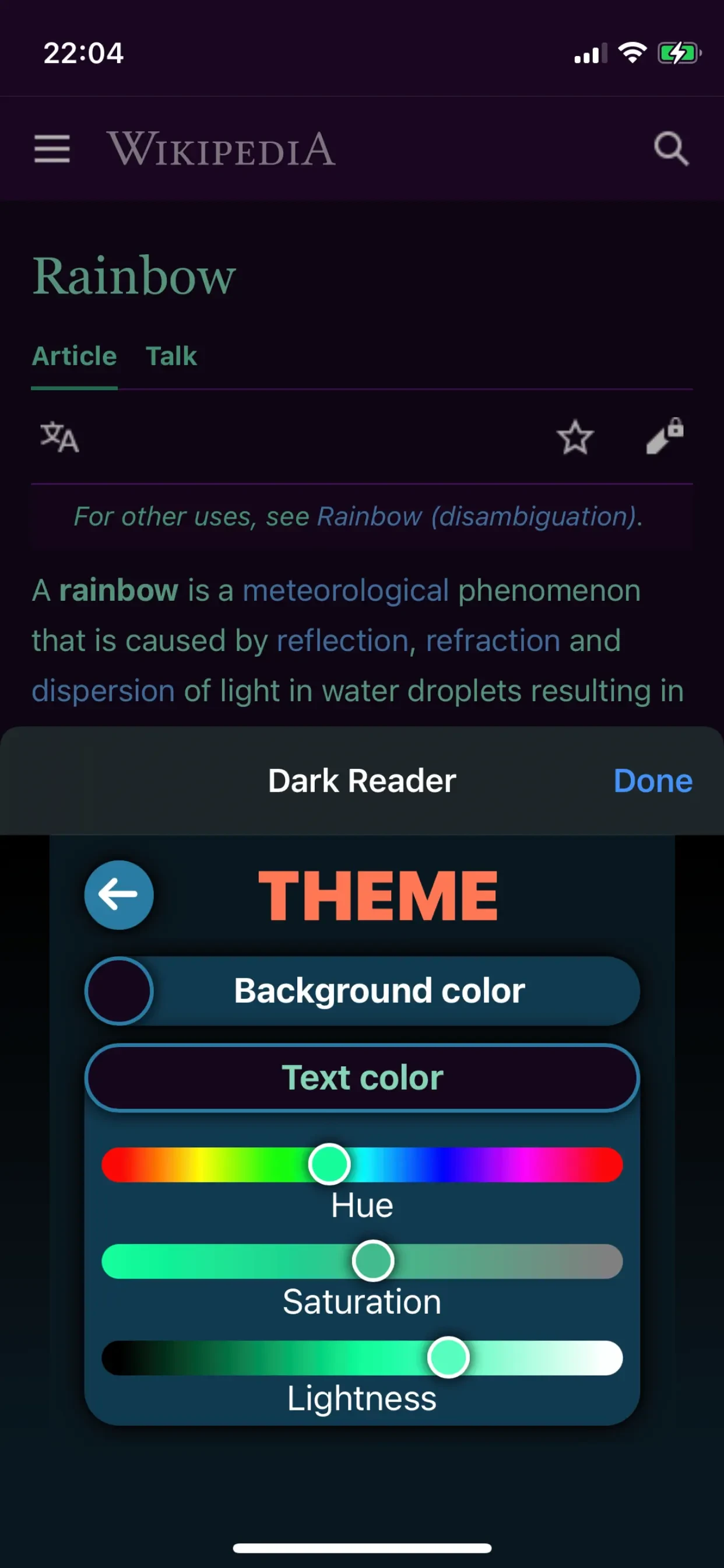 Dark Reader for Safari app store screenshot 5 — Unknown (iOS)