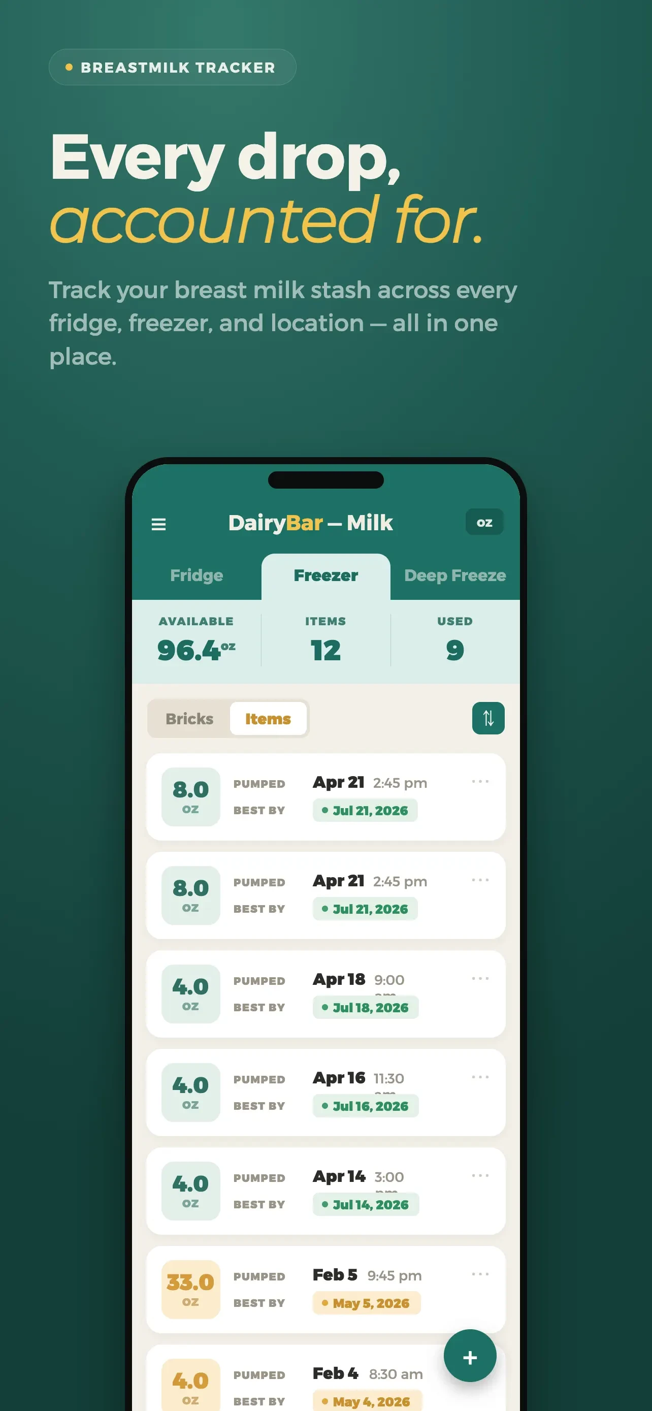 DairyBar app store screenshot 1 — Medical (iOS)