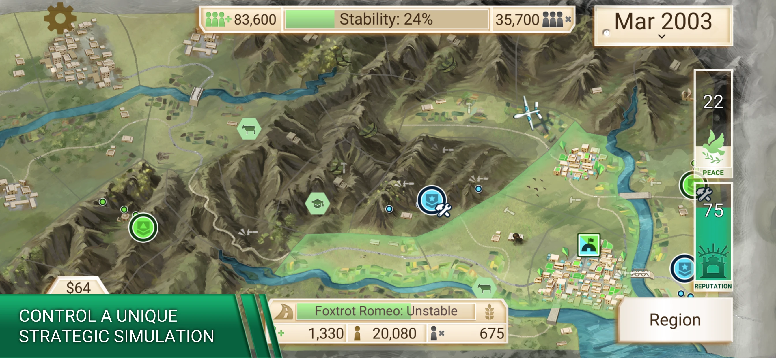 Rebel Inc. app store screenshot 2 — Games (iOS)
