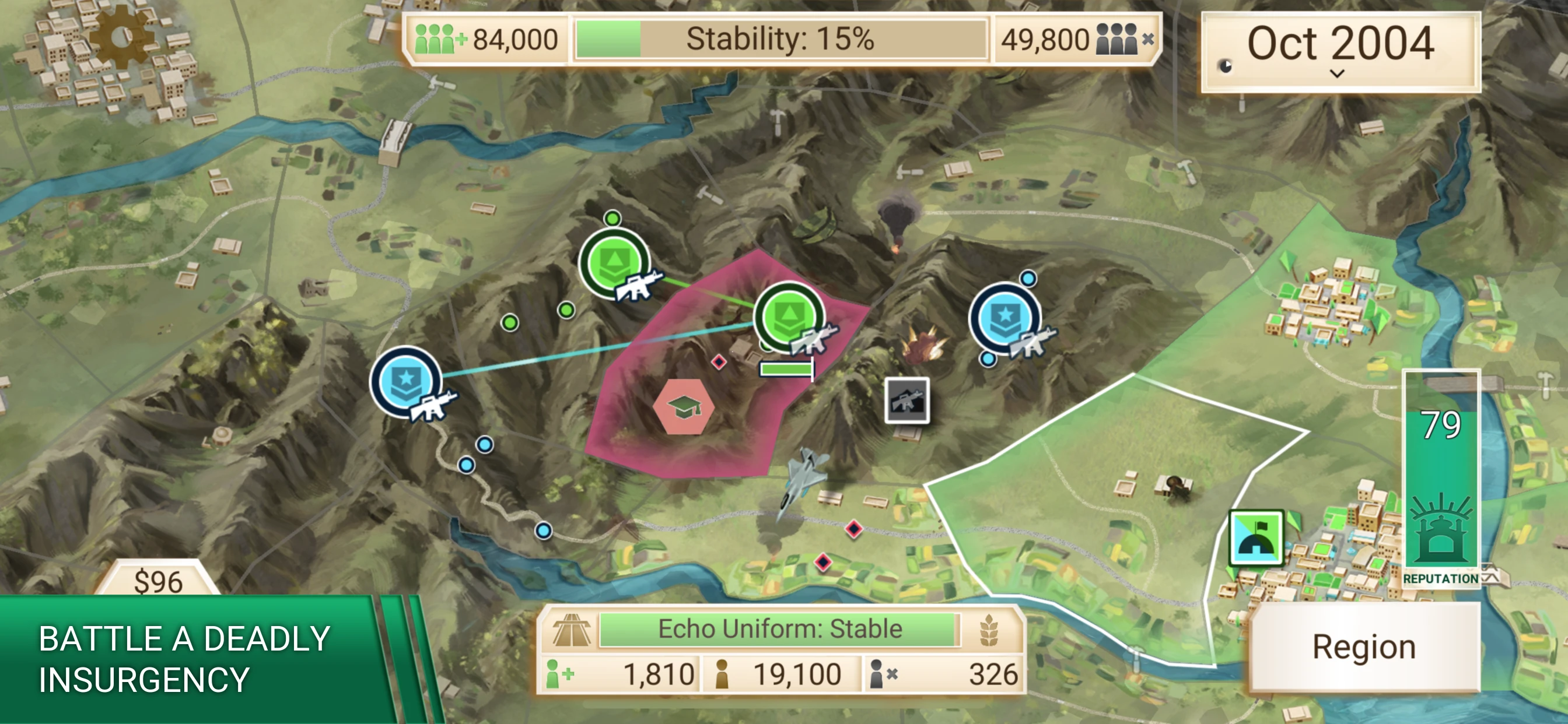 Rebel Inc. app store screenshot 3 — Games (iOS)