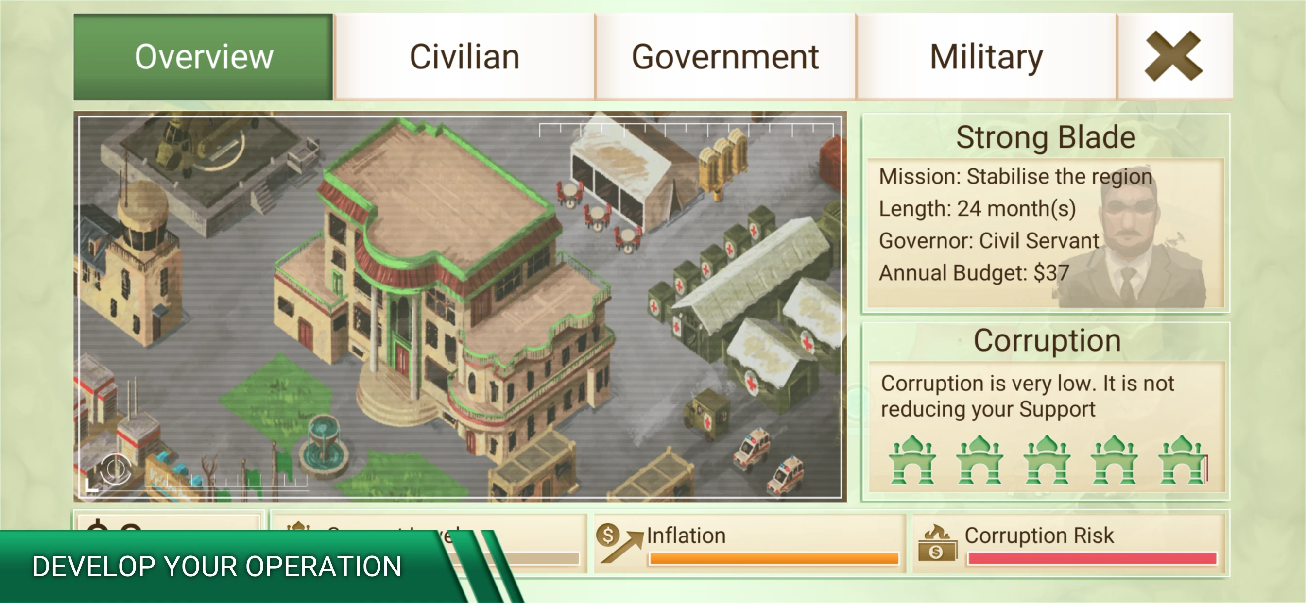 Rebel Inc. app store screenshot 5 — Games (iOS)
