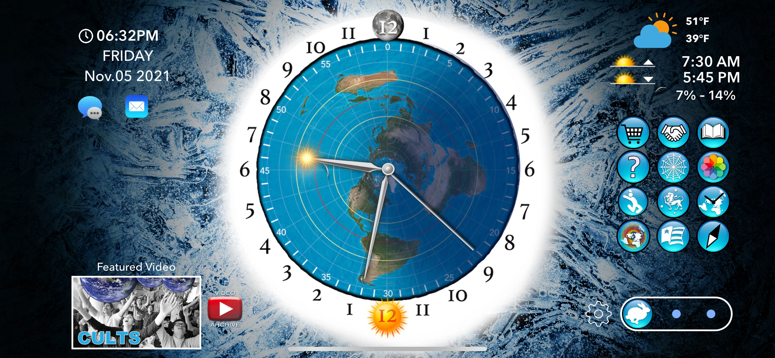 Flat Earth Sun, Moon & Zodiac app store screenshot 1 — Unknown (iOS)