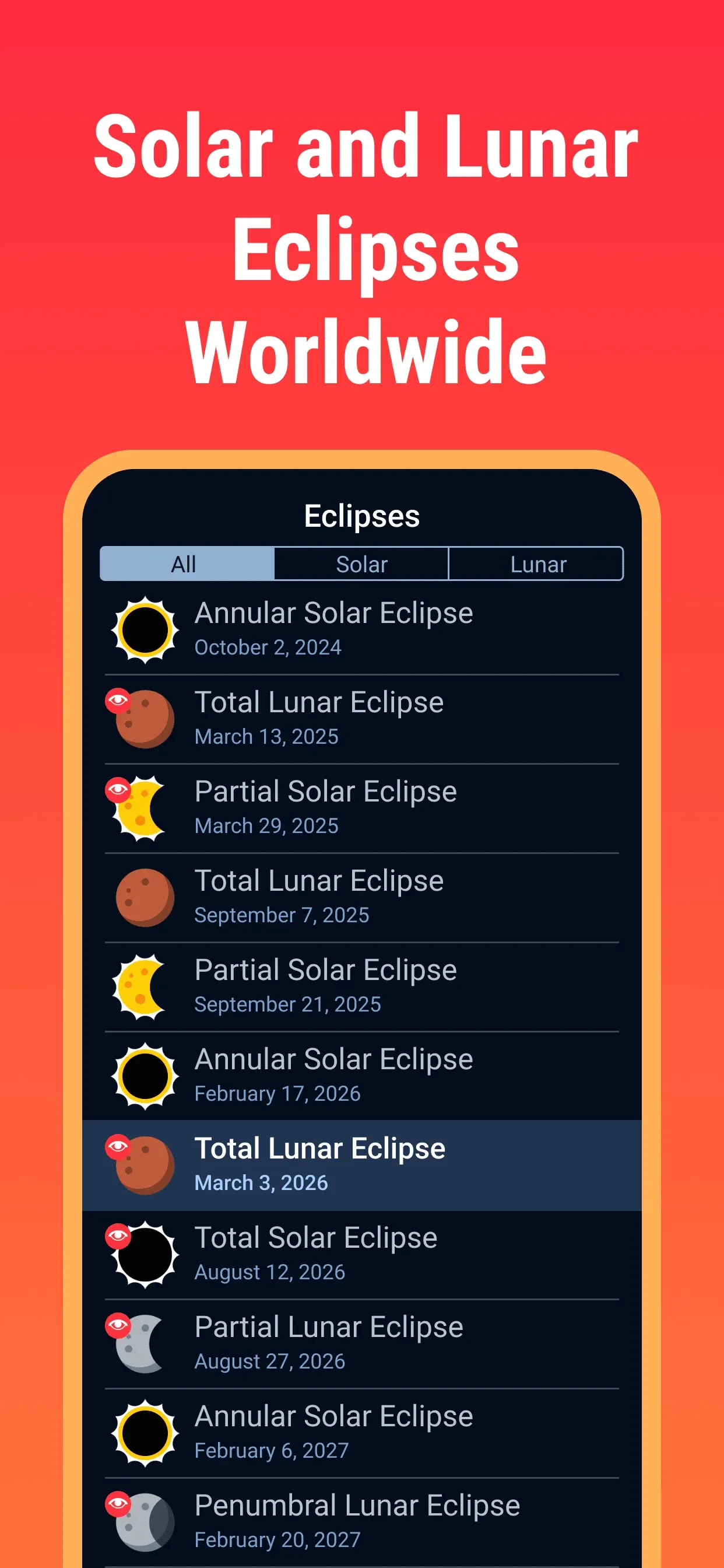 Eclipse Guide：March 2026 app store screenshot 1 — Reference (iOS)