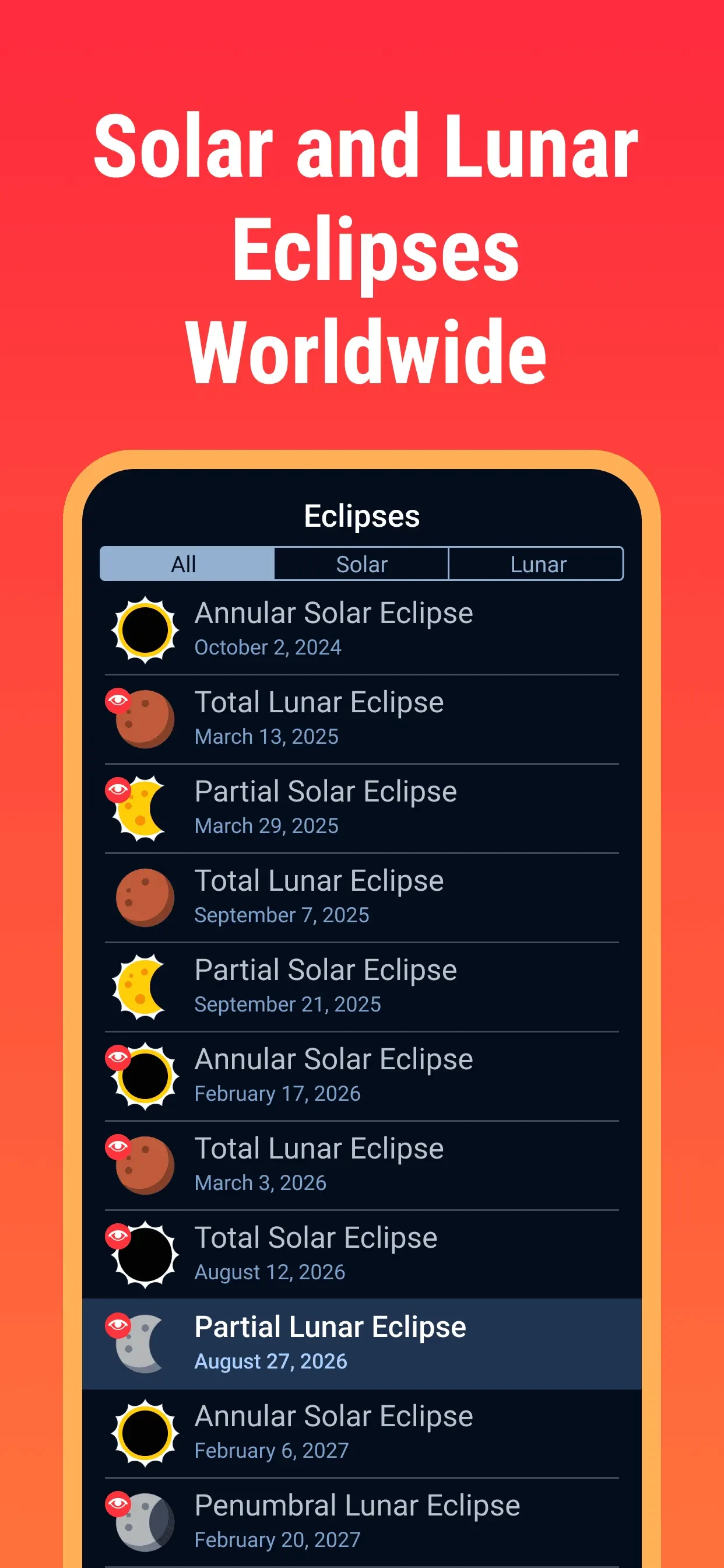 Lunar Eclipse Guide: Aug 27–28 app store screenshot 1 — Reference (iOS)