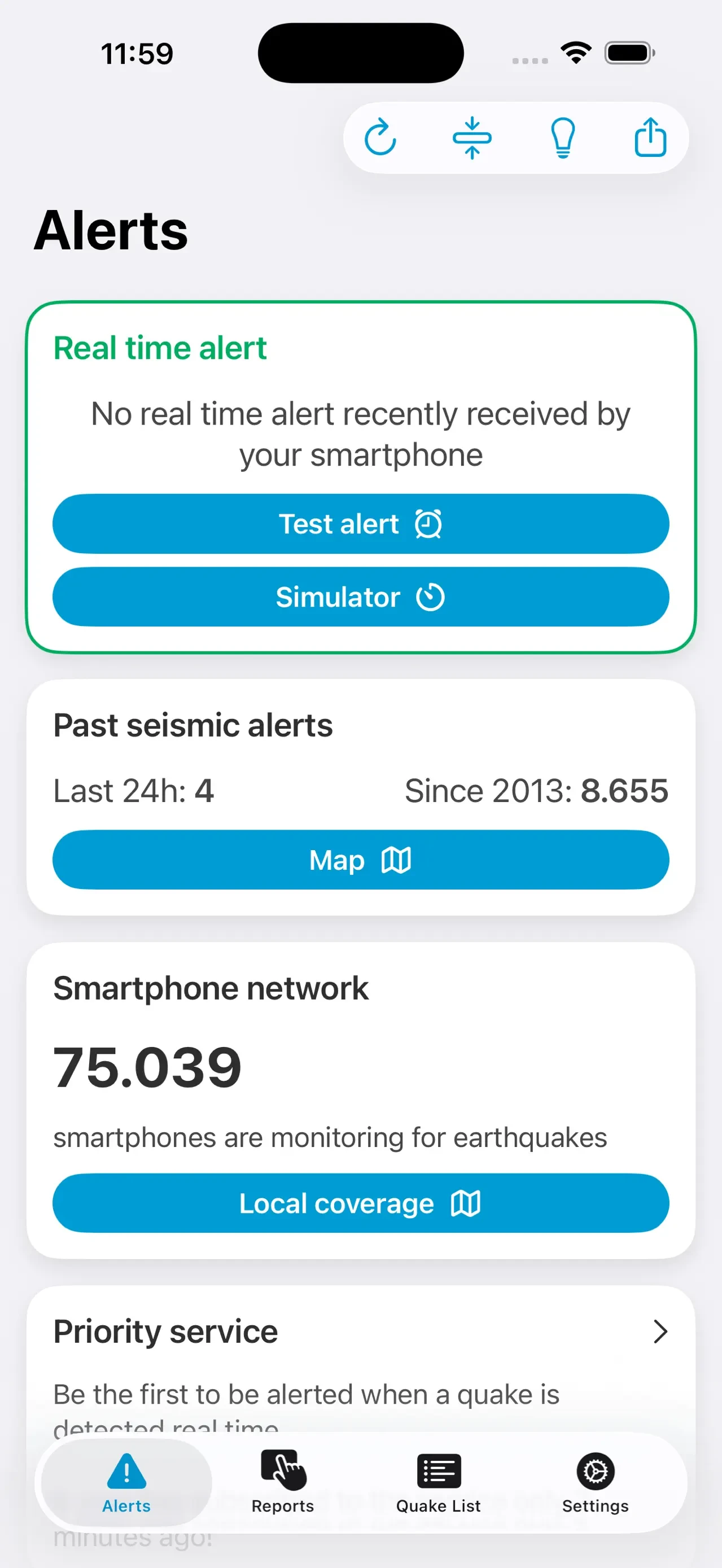Earthquake Network app store screenshot 2 — Unknown (iOS)