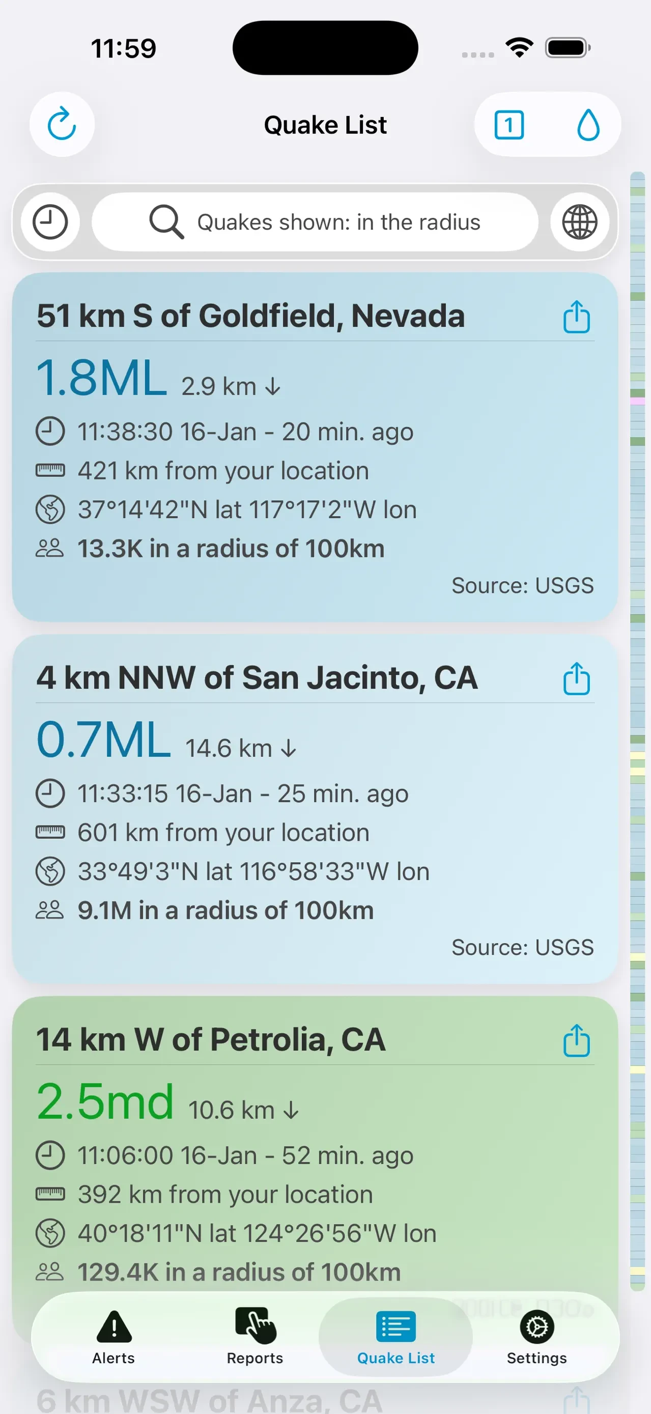 Earthquake Network app store screenshot 4 — Unknown (iOS)