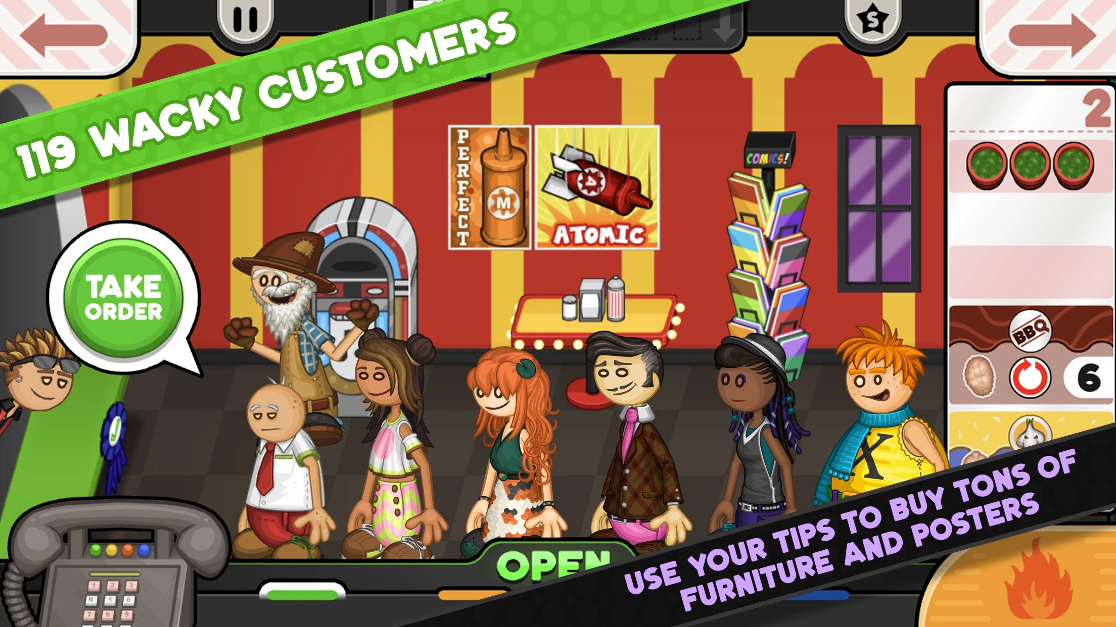 Papa's Wingeria To Go! app store screenshot 2 — Games (iOS)