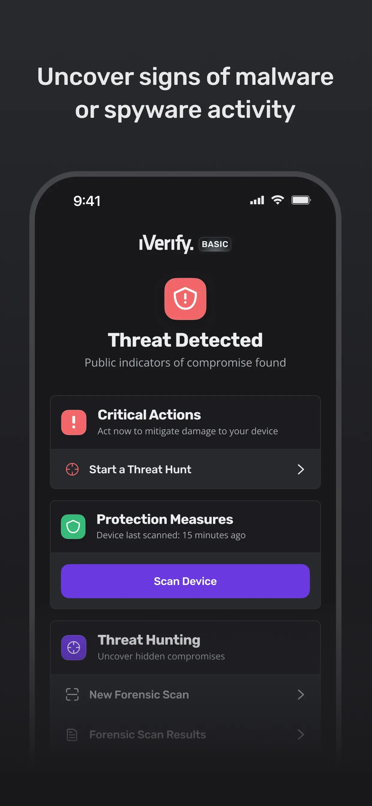 iVerify Basic app store screenshot 1 — Utilities (iOS)