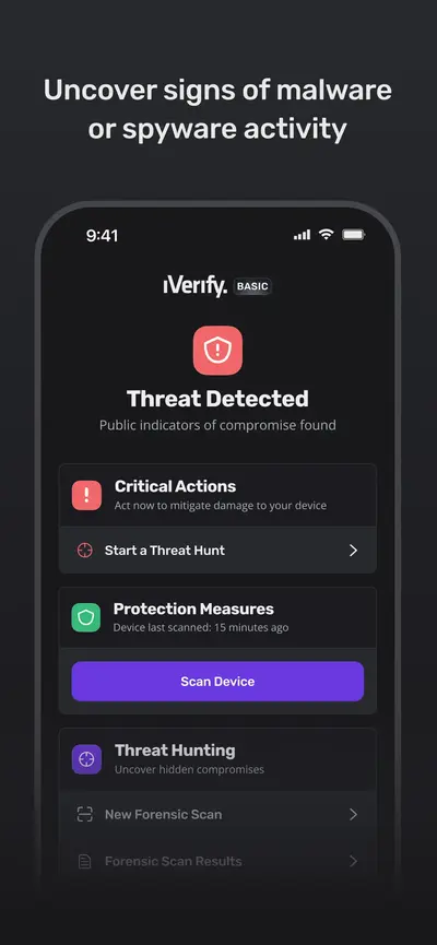 iVerify Basic app store screenshot 1 — Utilities (iOS)