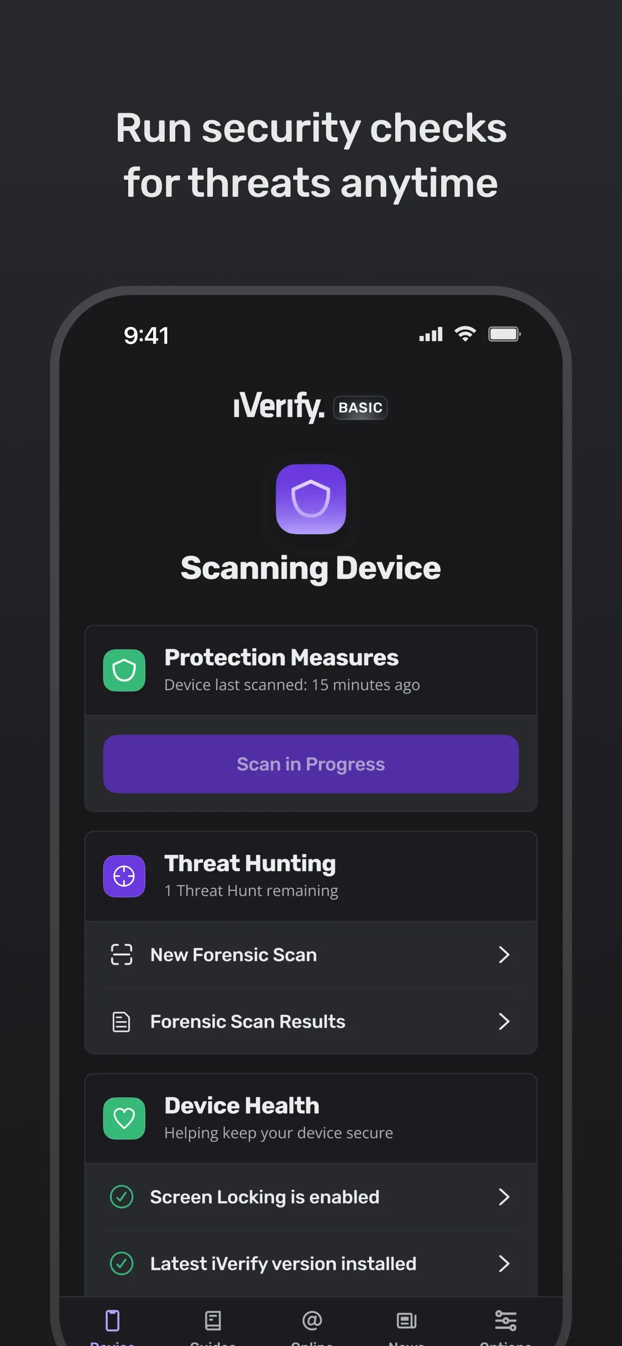 iVerify Basic app store screenshot 3 — Utilities (iOS)
