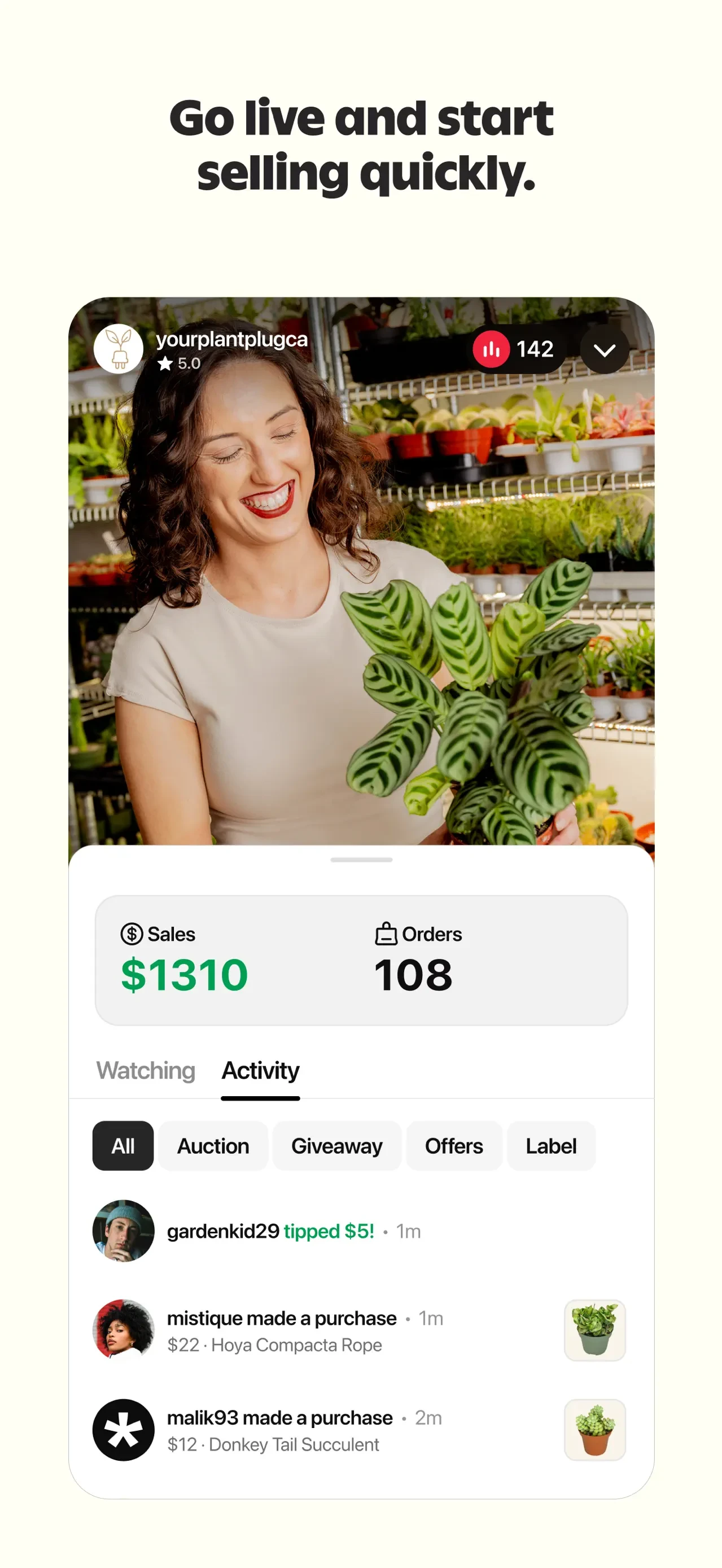 Whatnot: Shop, Sell, Connect app store screenshot 3 — Shopping (iOS)