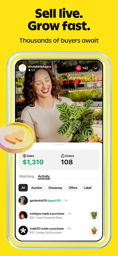 Whatnot: Shop, Sell, Connect app store screenshot 4 — Shopping (iOS)