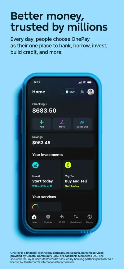 OnePay – Mobile Banking app store screenshot 1 — Finance (iOS)