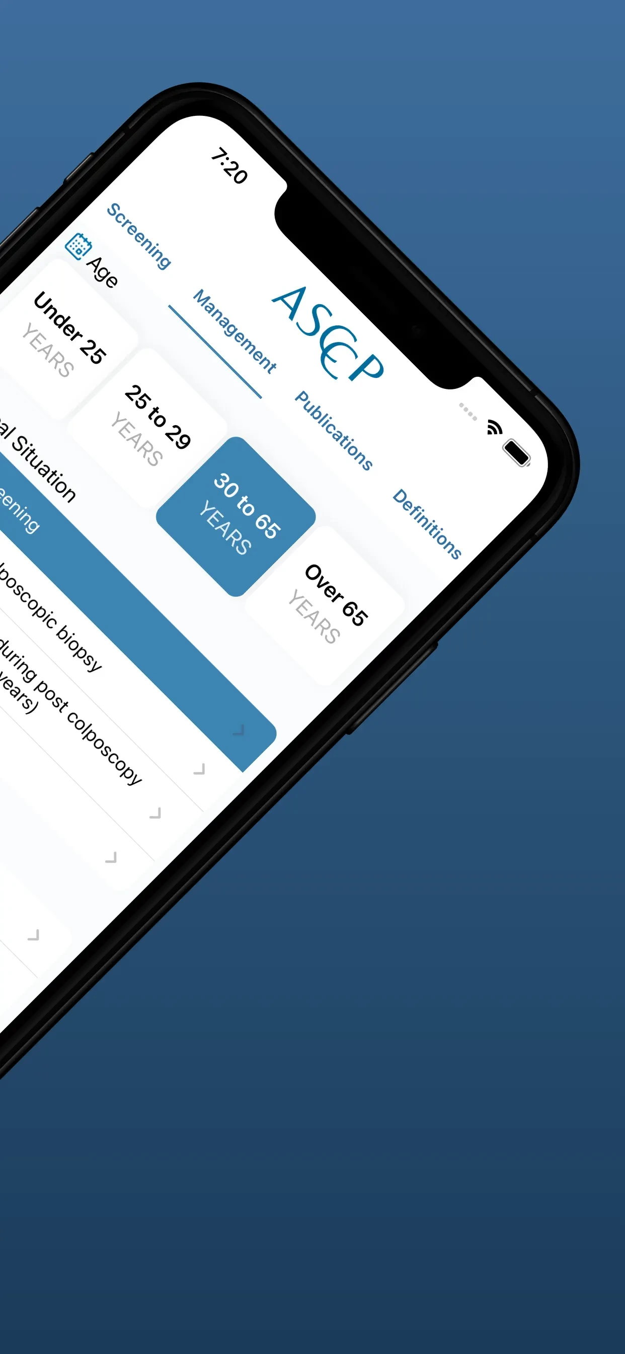 ASCCP Management Guidelines app store screenshot 2 — Medical (iOS)