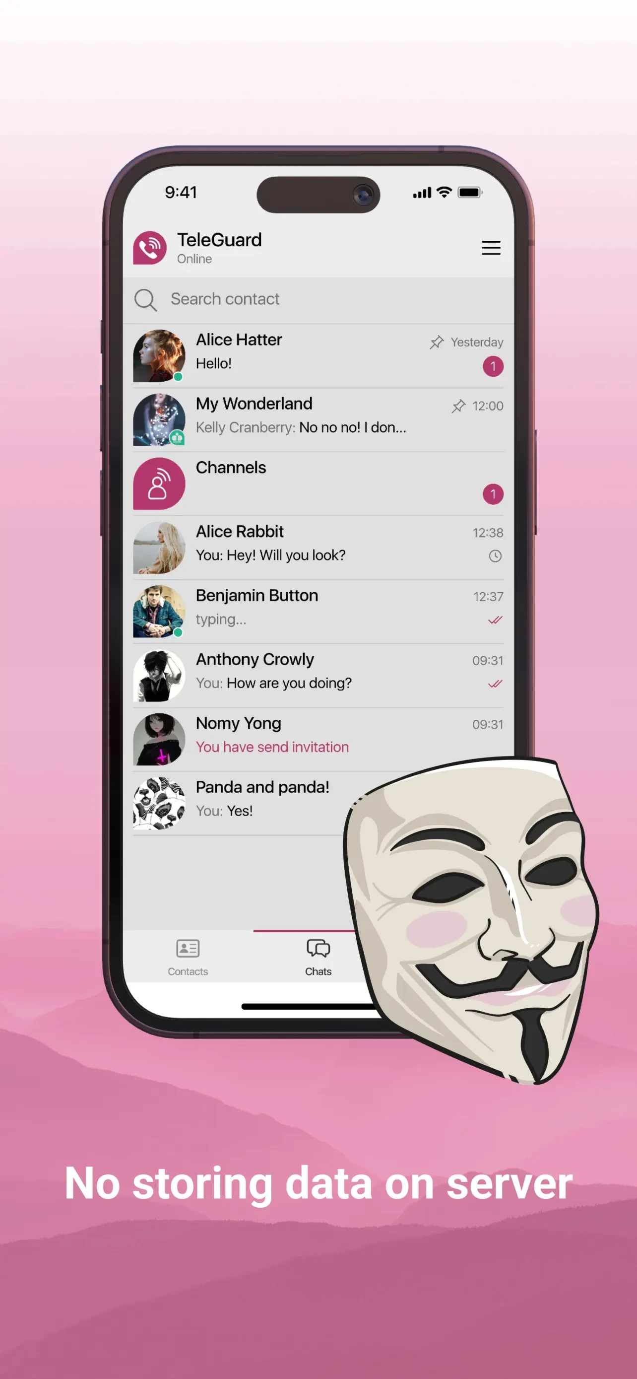 TeleGuard app store screenshot 2 — Social Networking (iOS)