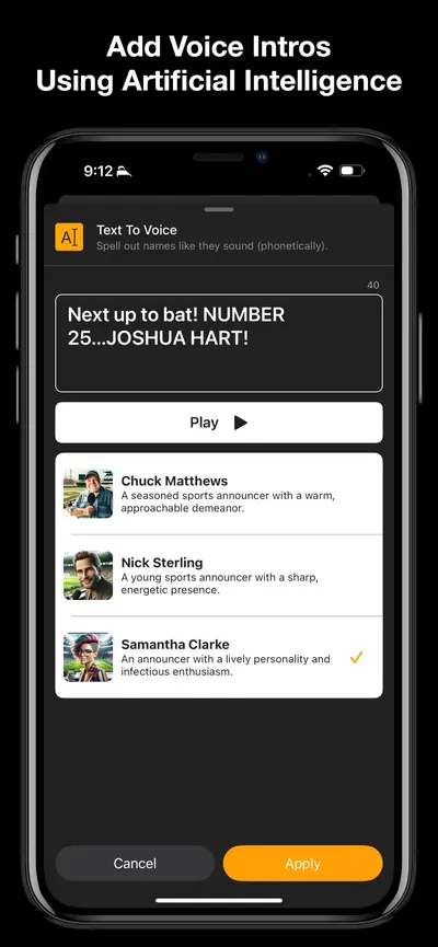 Next Batter Up: Walk-Up Music app store screenshot 1 — Sports (iOS)
