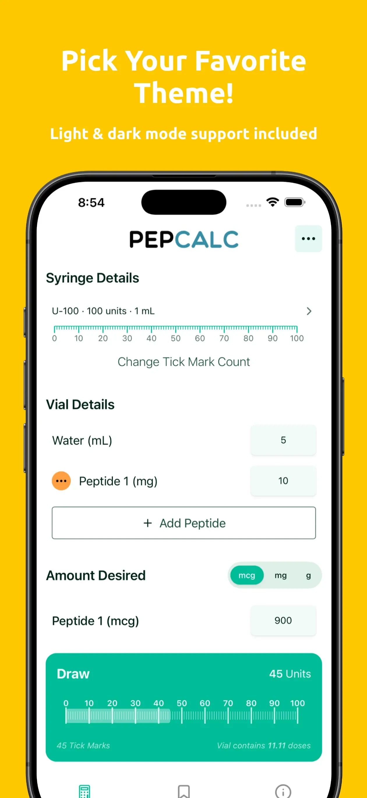 PepCalc: Peptide Calculator app store screenshot 5 — Health & Fitness (iOS)