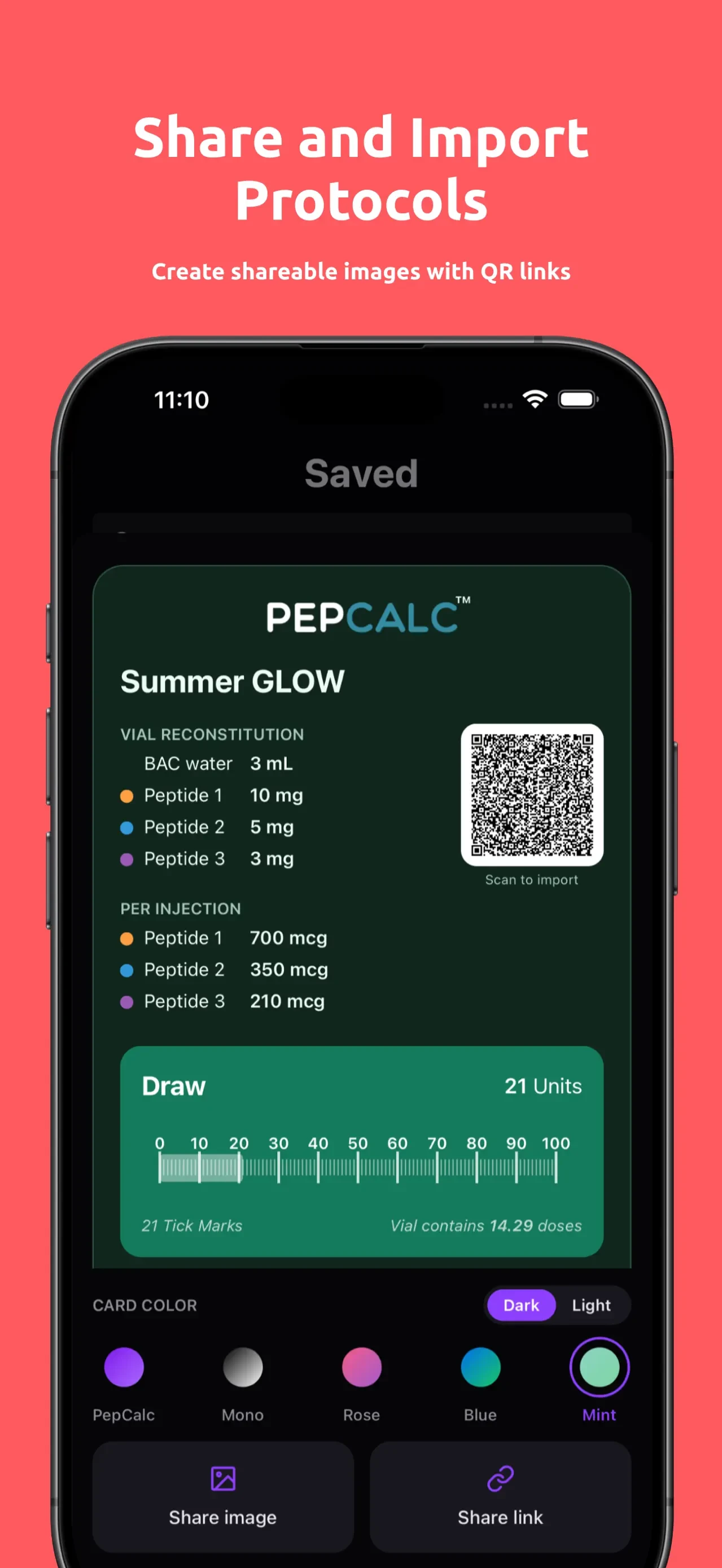 PepCalc: Peptide Calculator app store screenshot 6 — Health & Fitness (iOS)