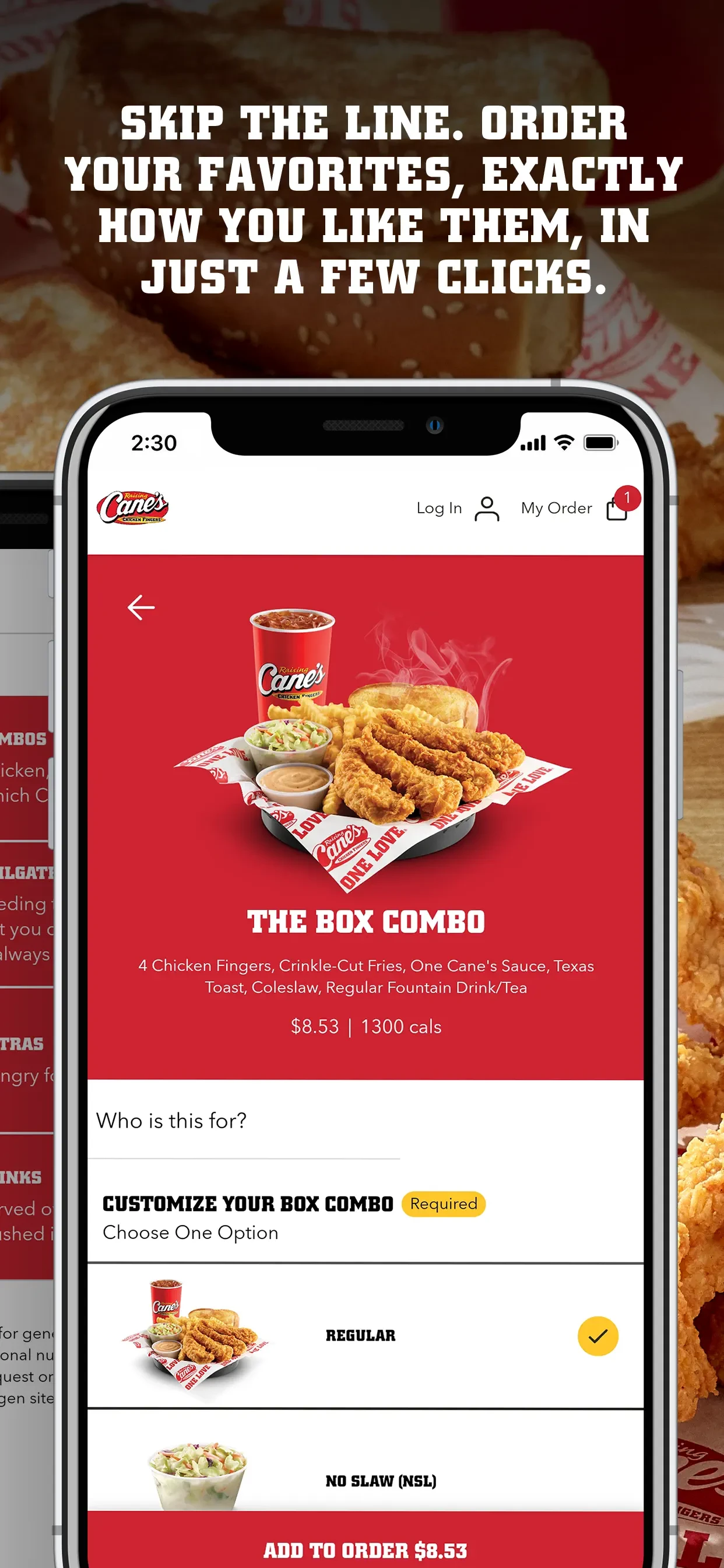 Raising Cane's Chicken Fingers app store screenshot 2 — Food & Drink (iOS)