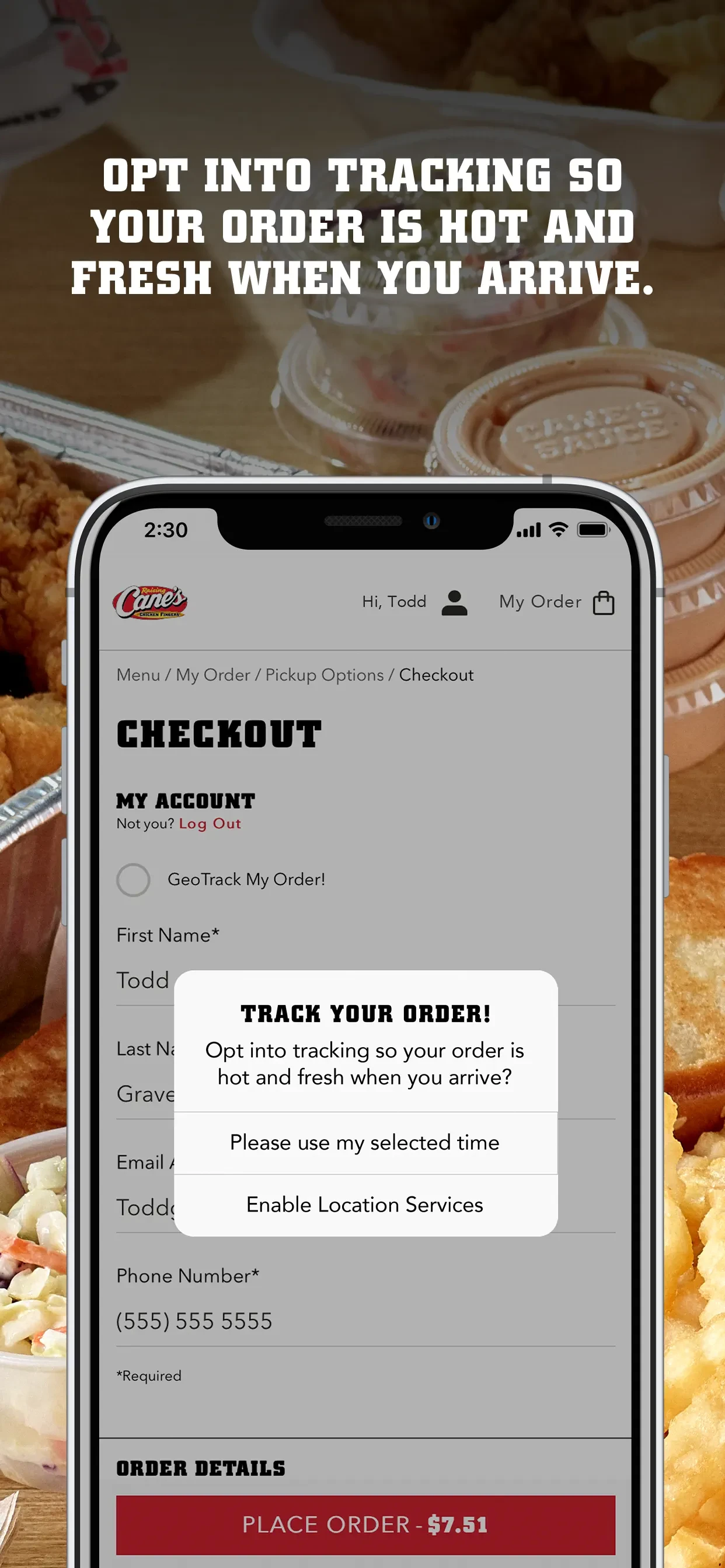 Raising Cane's Chicken Fingers app store screenshot 4 — Food & Drink (iOS)