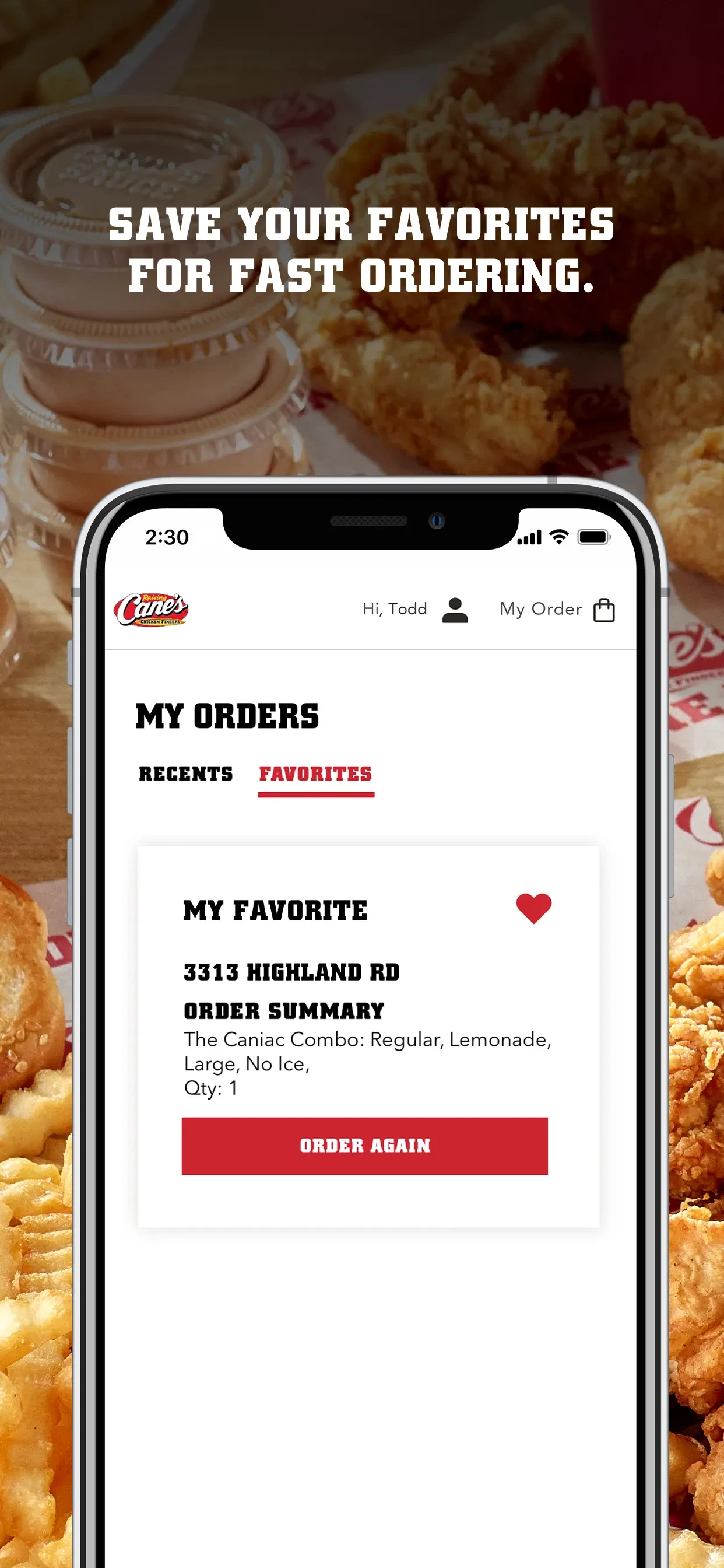 Raising Cane's Chicken Fingers app store screenshot 5 — Food & Drink (iOS)